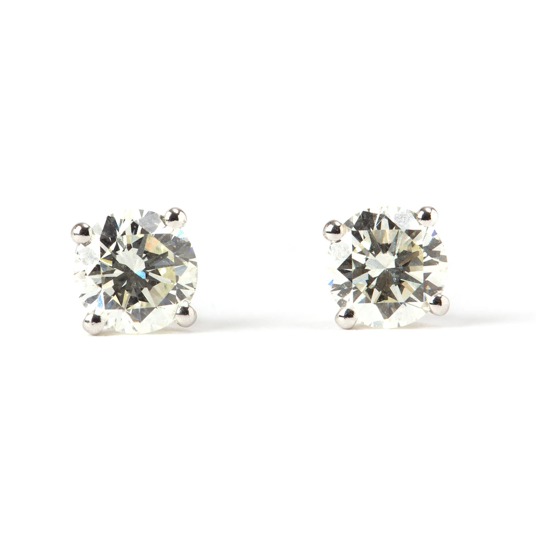 ÖRHÄNGEN, 18K vitguld med diamanter.