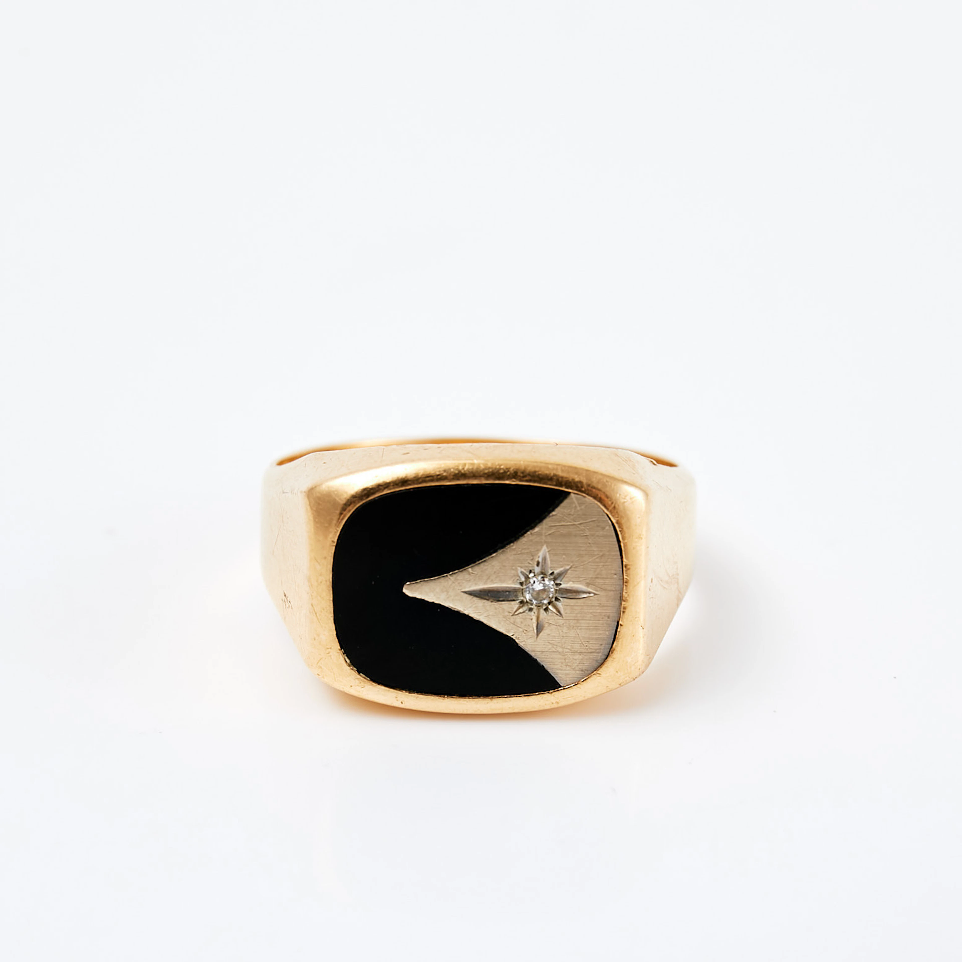RING, s.k klackring, 18 k vit- och rödguld, 1 briljantslipad diamant