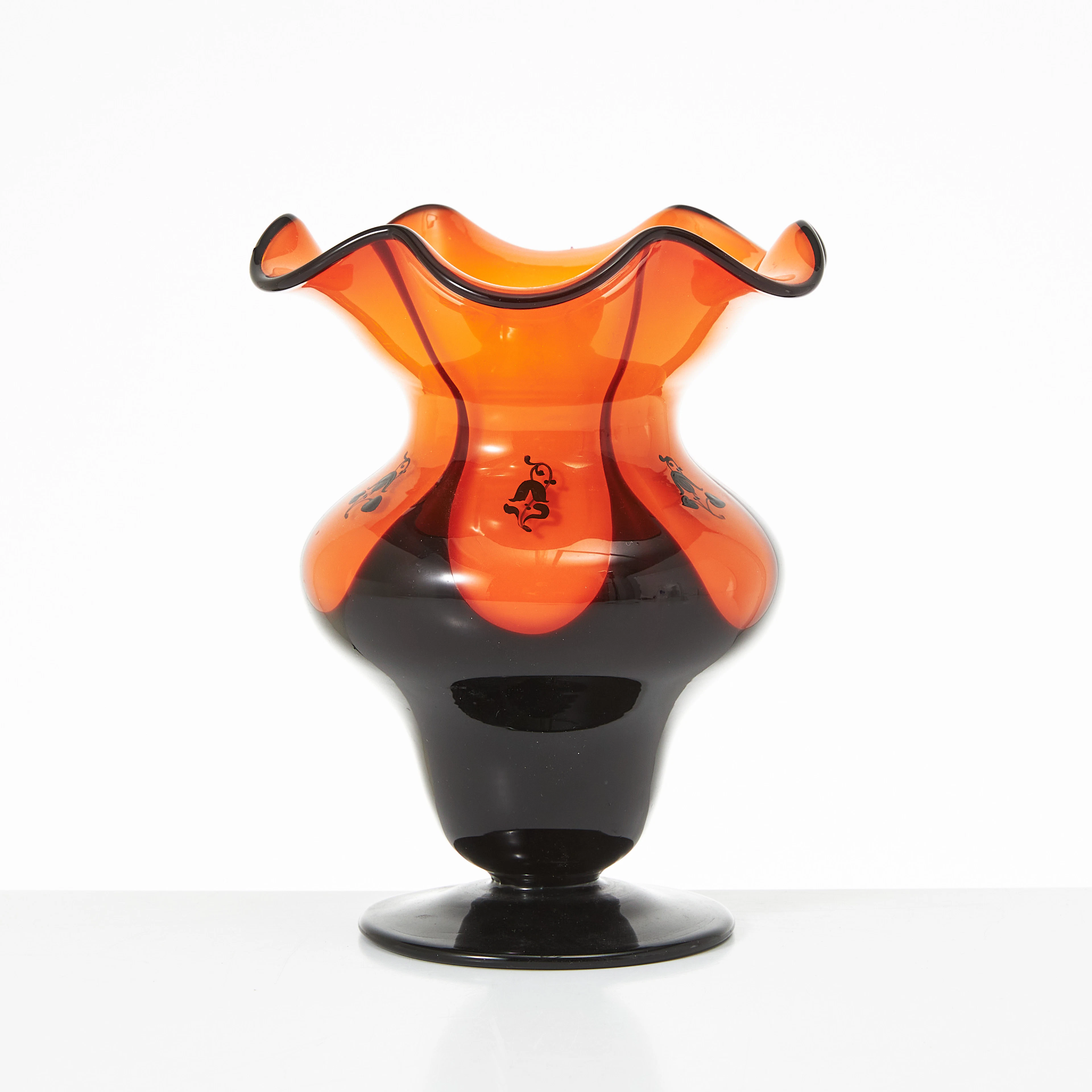 VAS, ca 1915/20-tal, Dagobert Peche, Johann Loetz, Klostermüle, orange