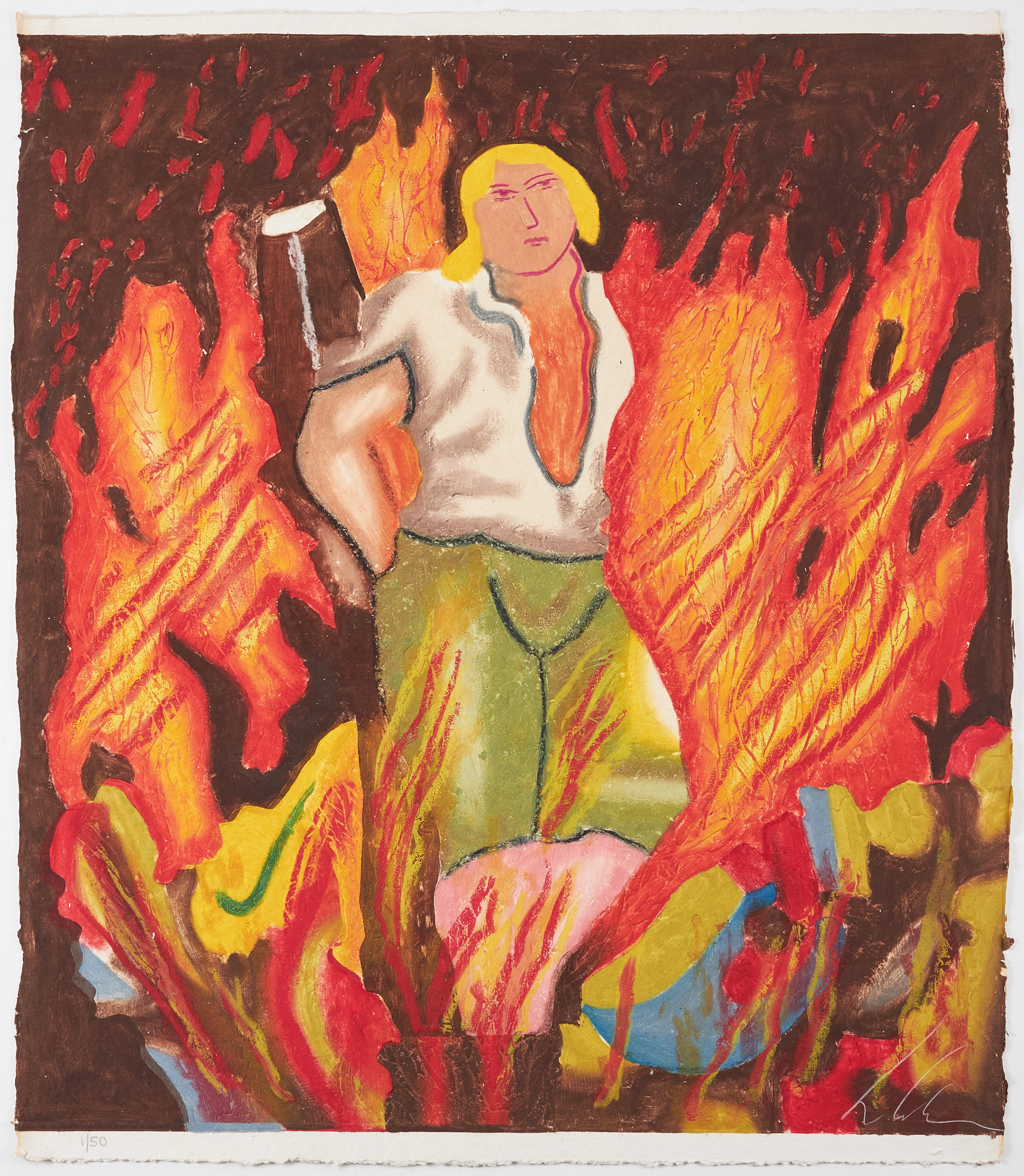 SANDRO CHIA (FÖDD 1946). figurscen, carborundumetsning, signerad och