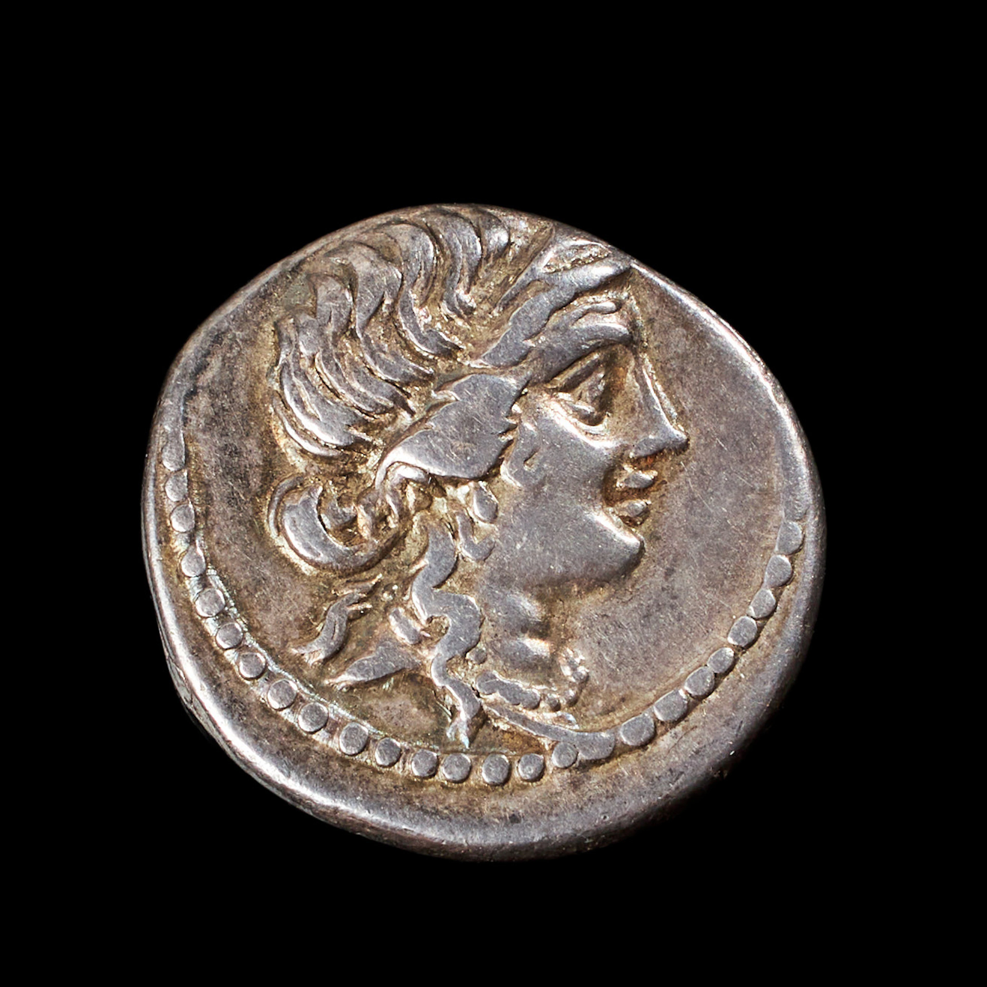 SILVERMYNT, romerskt Julius Caesar, nordafrikansk kampanj, 48-47 f