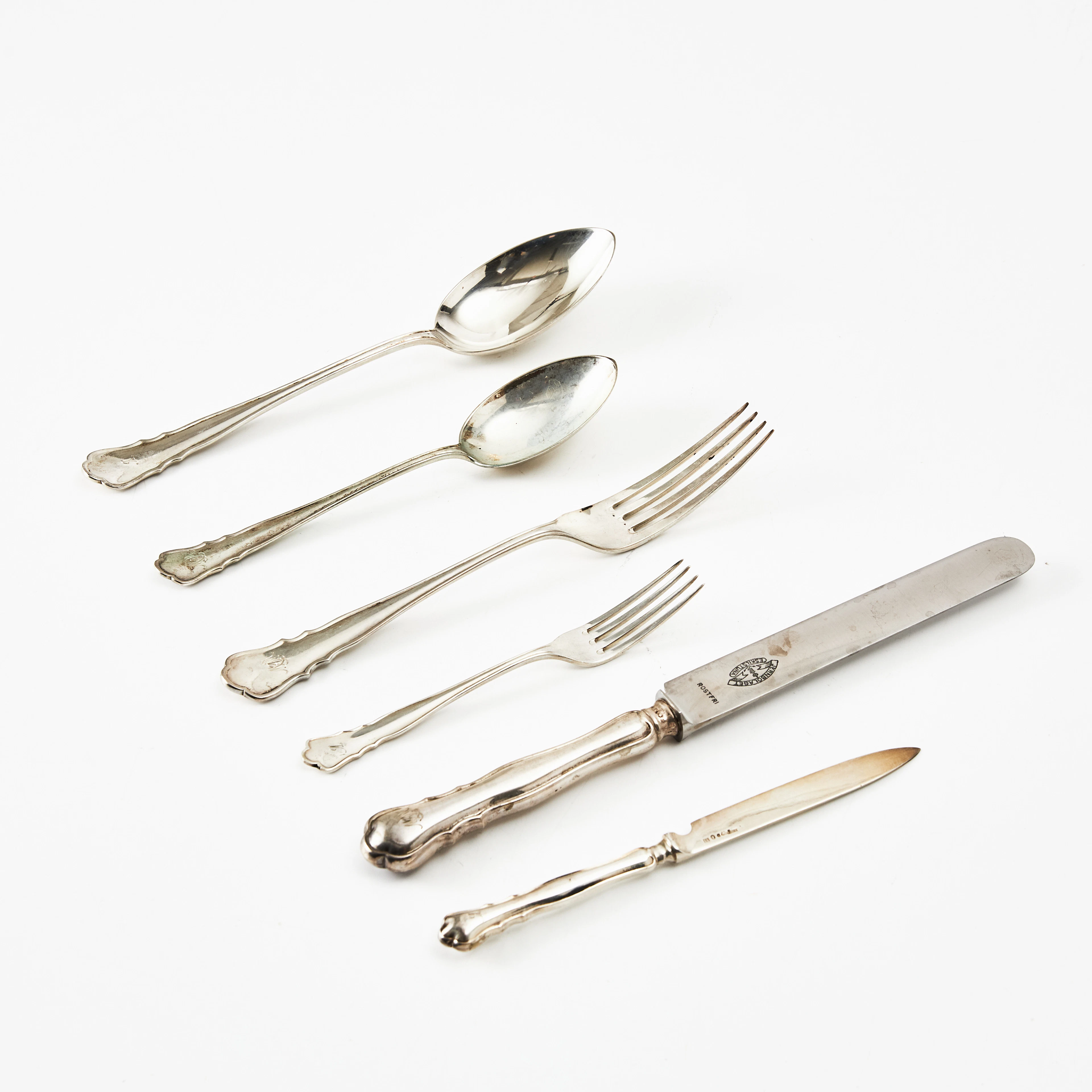 BESTICKSERVIS, silver, 87 dlr., "Chippendale", Carl Fredrik Carlman