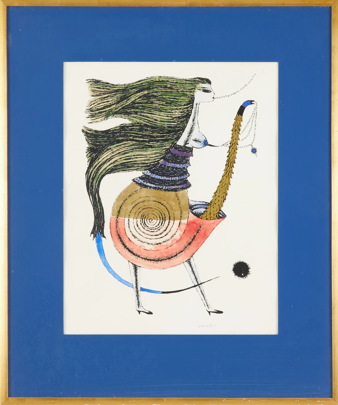 MAX WALTER SVANBERG. Komposition, grafiskt blad, signerad.