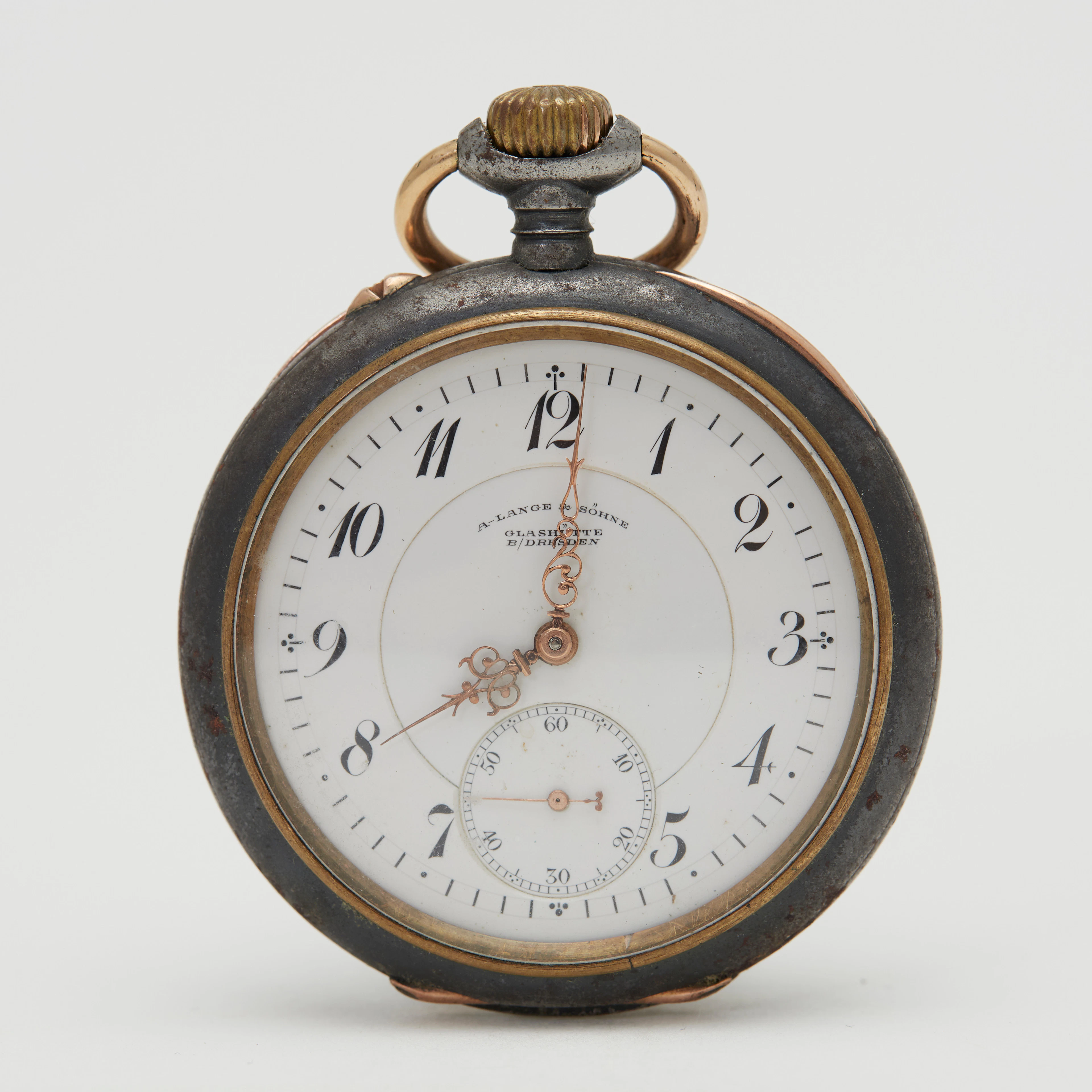 A. LANGE & SÖHNE, GLASHÜTTE 1A. Lépine-Taschenuhr, DUF Gunmetal, um