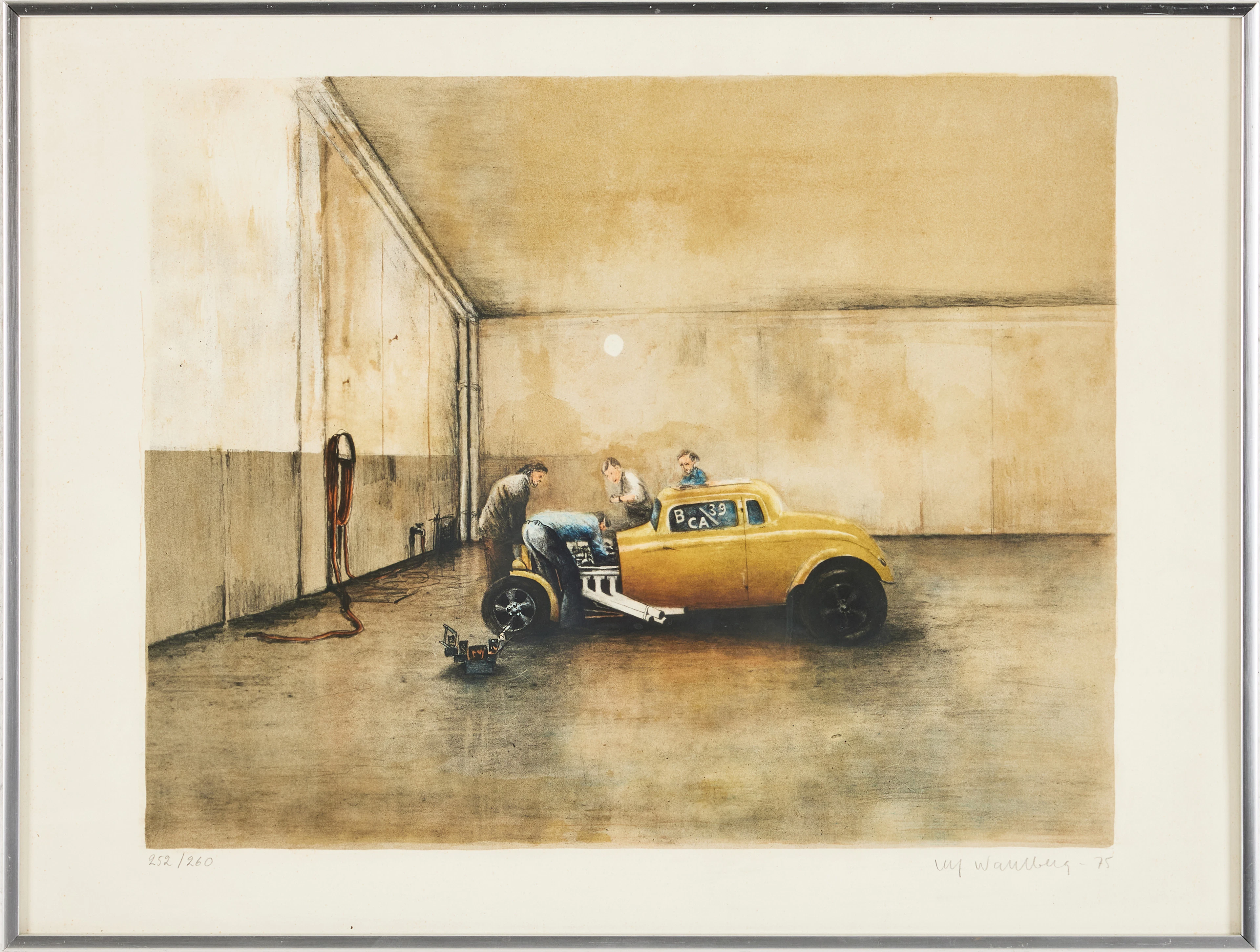 ULF WAHLBERG. Hot rod, färglitografi, signerad, -75, 252/260.