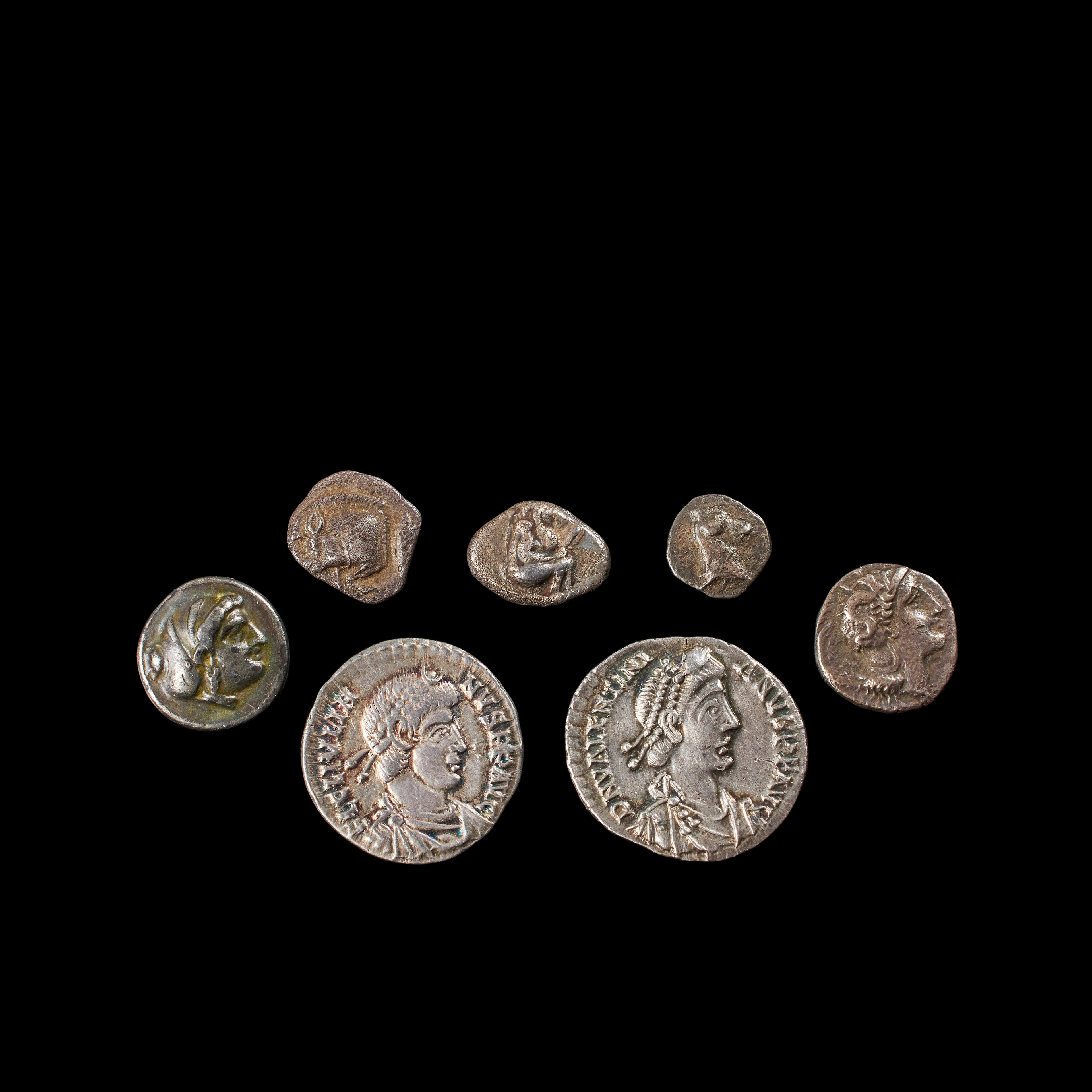 SILVERMYNT, 7 st, grekiska och hellenistiska och romerska, bl a Julianus