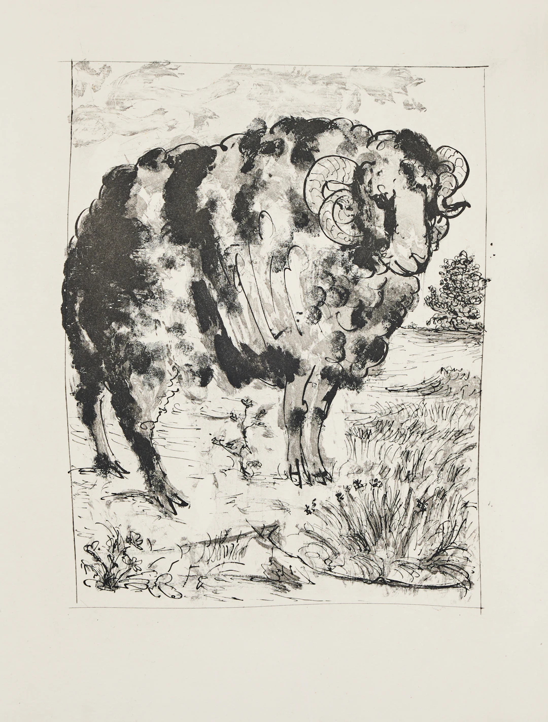 PABLO PICASSO. "Le Bélier" from "Histoire Naturelle".