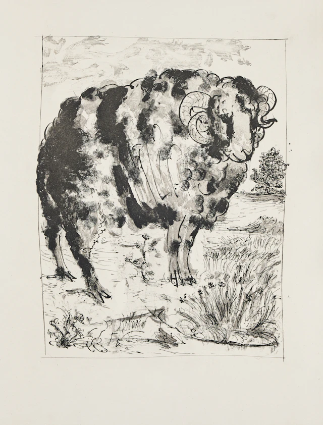 PABLO PICASSO. "Le Bélier" from "Histoire Naturelle".