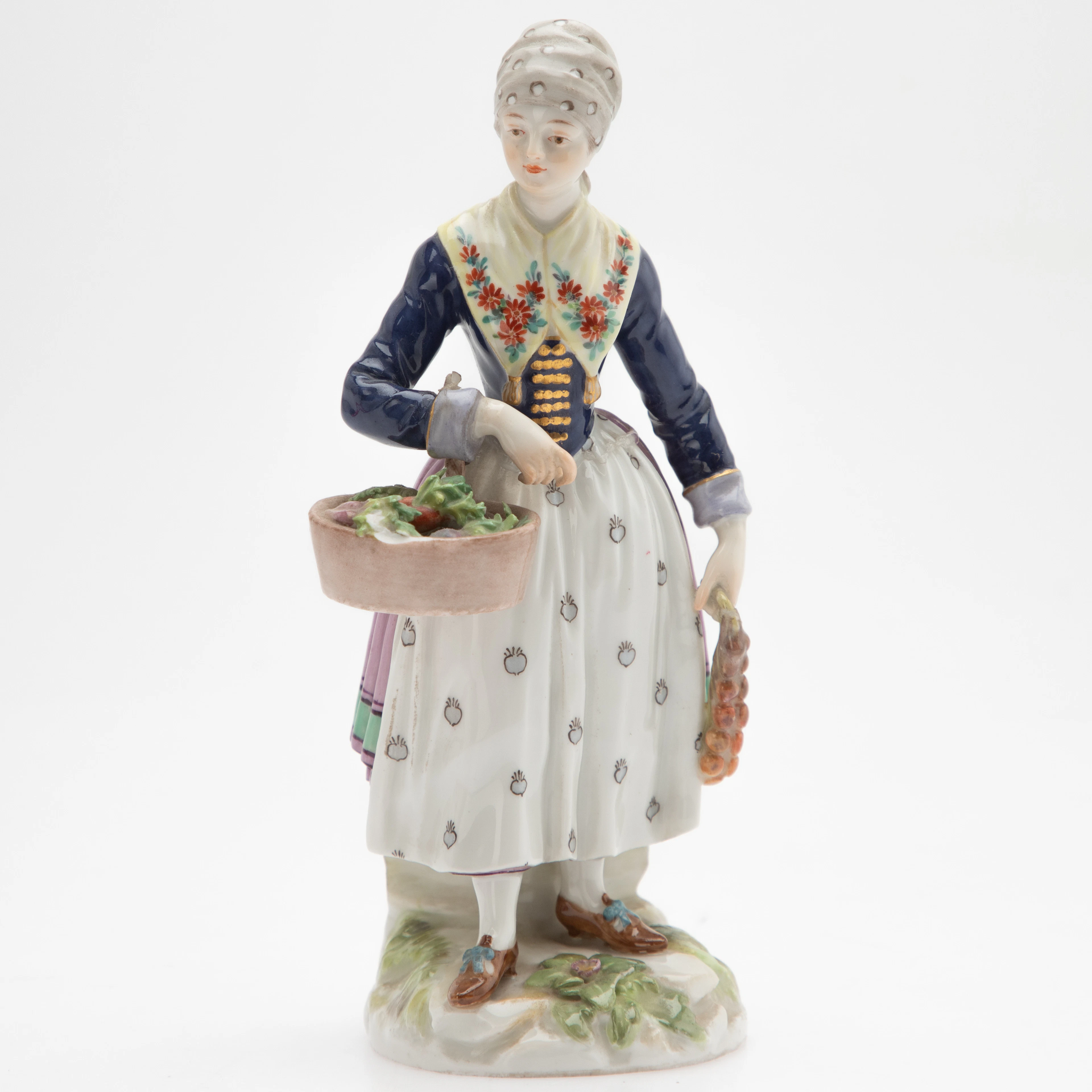 MEISSEN. Gemüseverkäuferin, um 1900.
