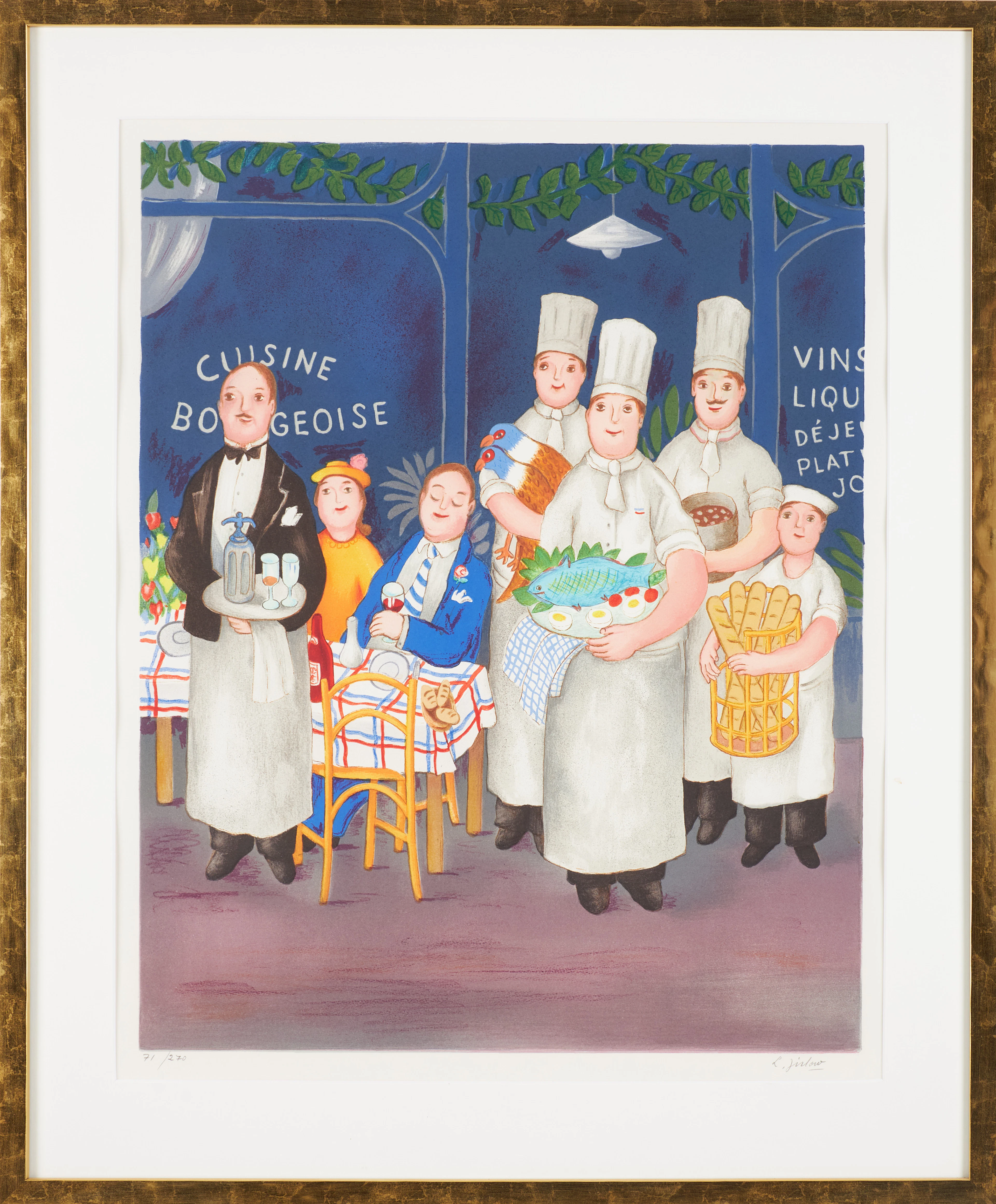 LENNART JIRLOW. "Cuisine Bourgoise", färglitografi, signerad och numrerad