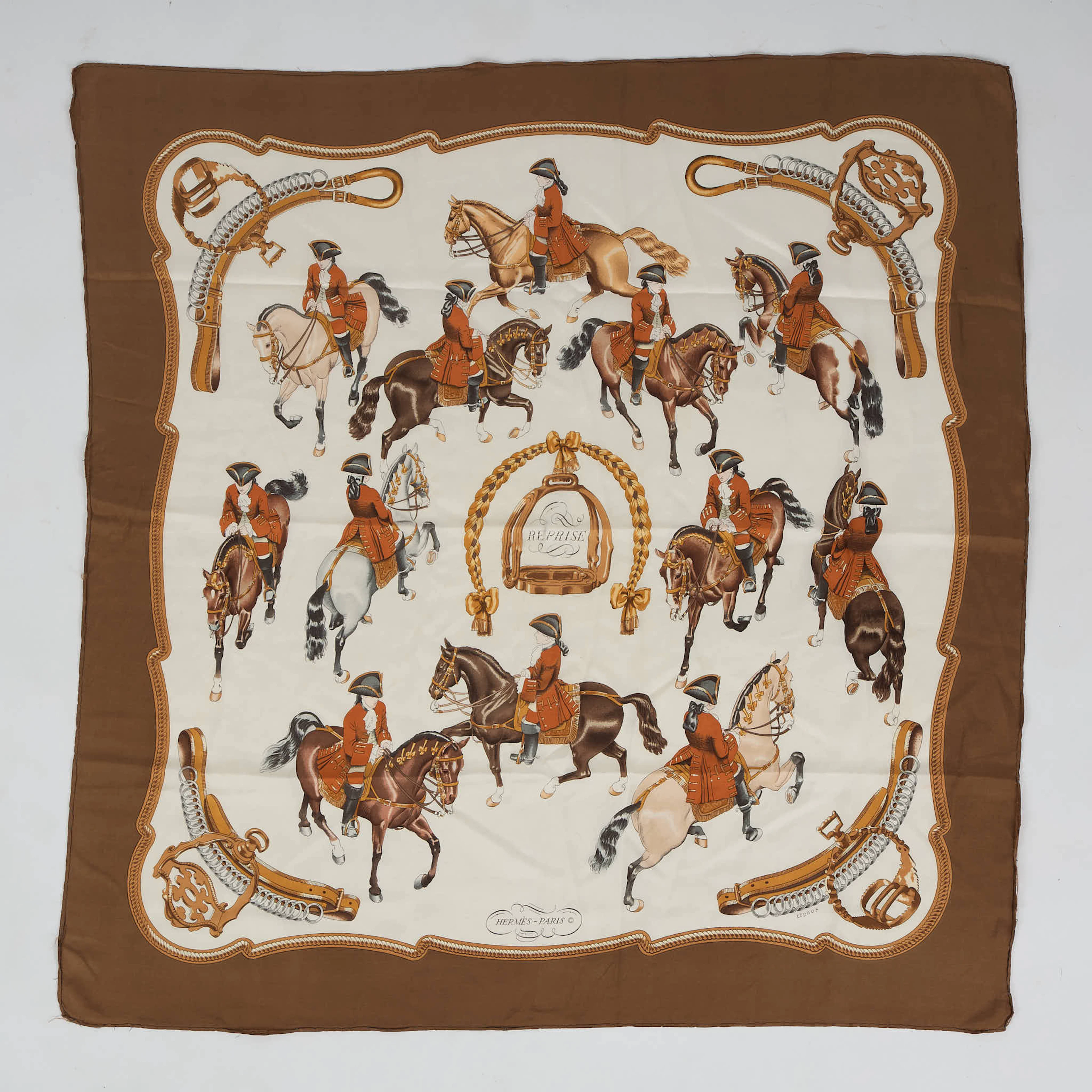 HERMÈS, scarf, "Reprise", Le Doux.