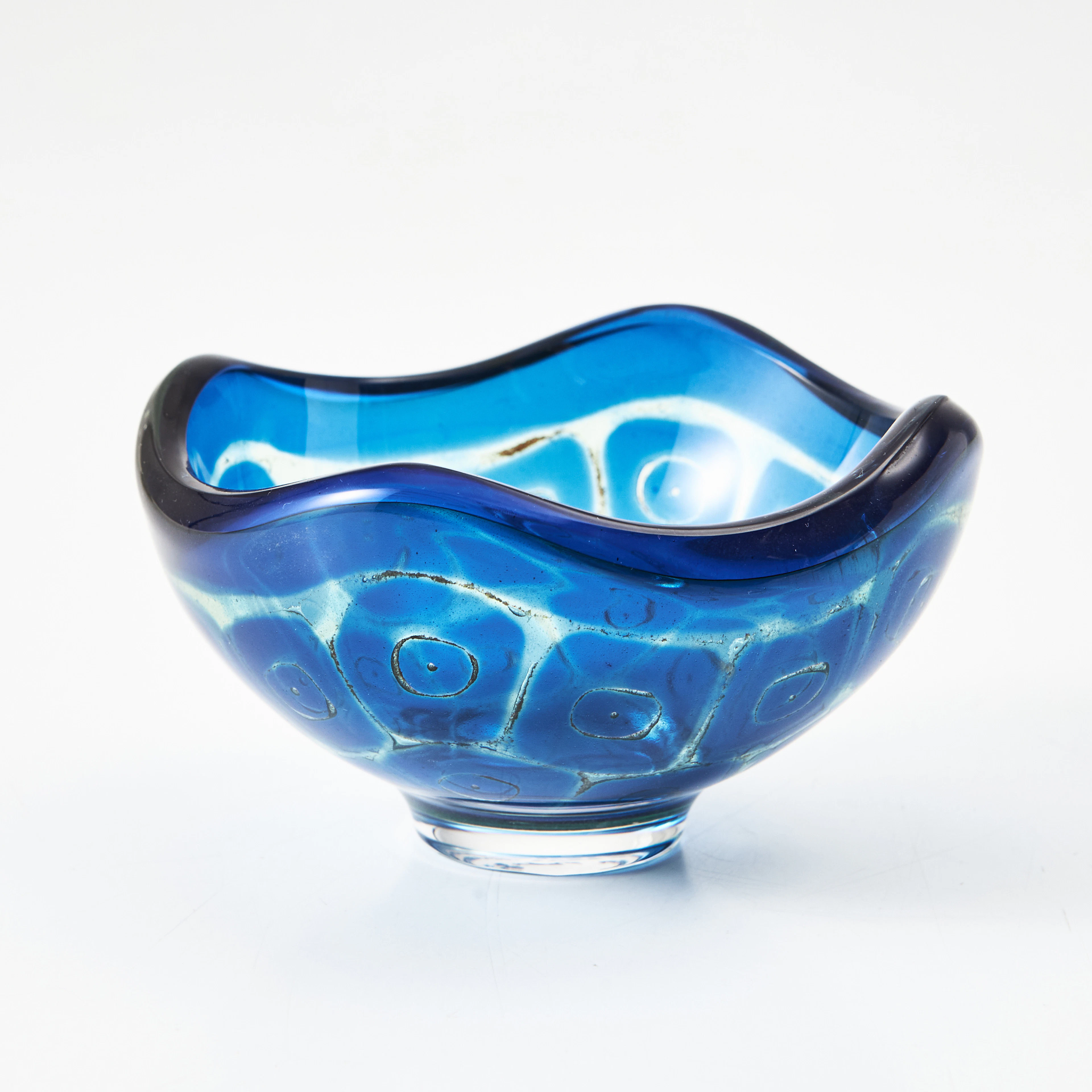 SVEN PALMQVIST. Skål, glas, Orrefors 1957, Ravenna, dekor av kvadrater