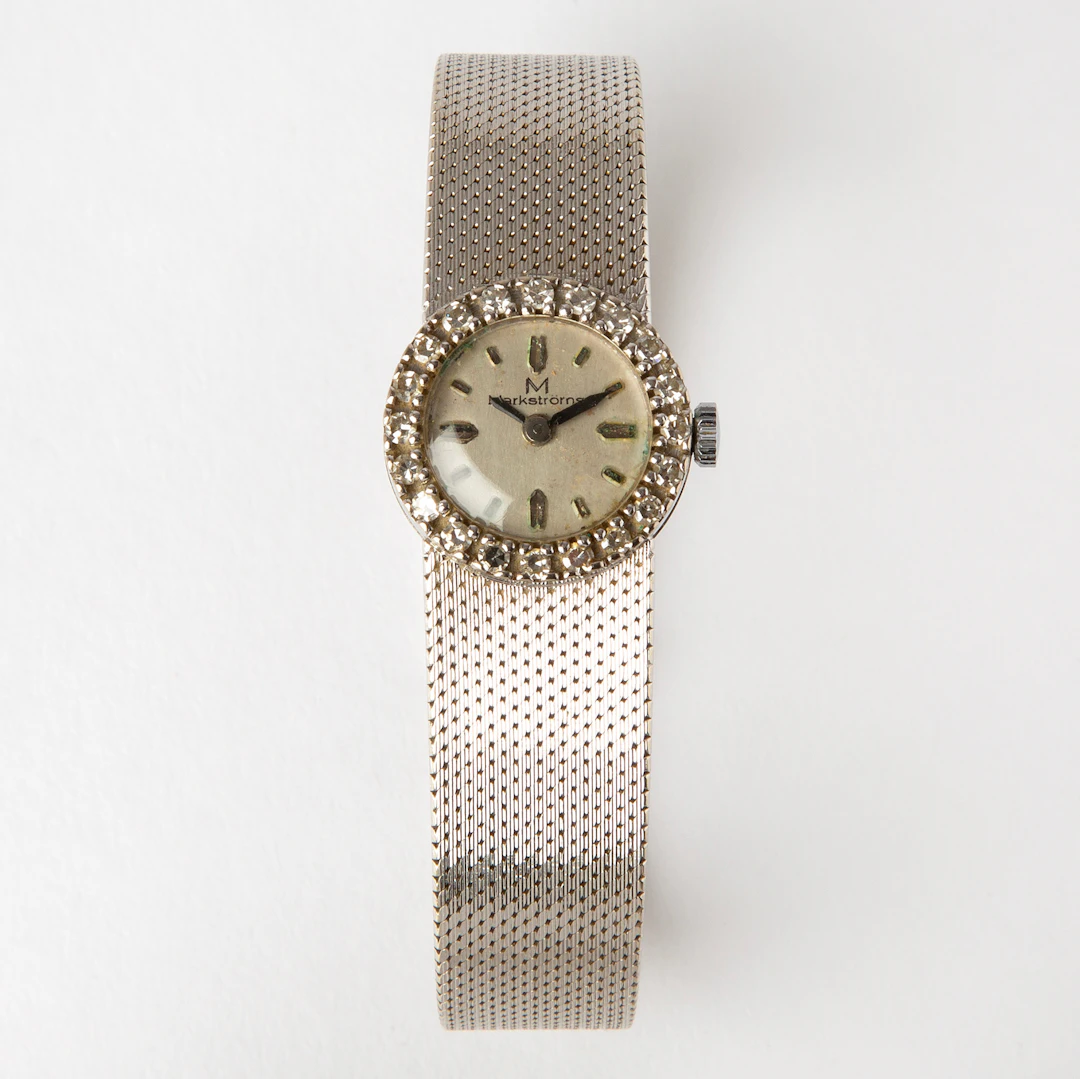 MARKSTRÖMS, smyckesur, 19 mm, 18K vitguld och briljanter, 1960-tal.