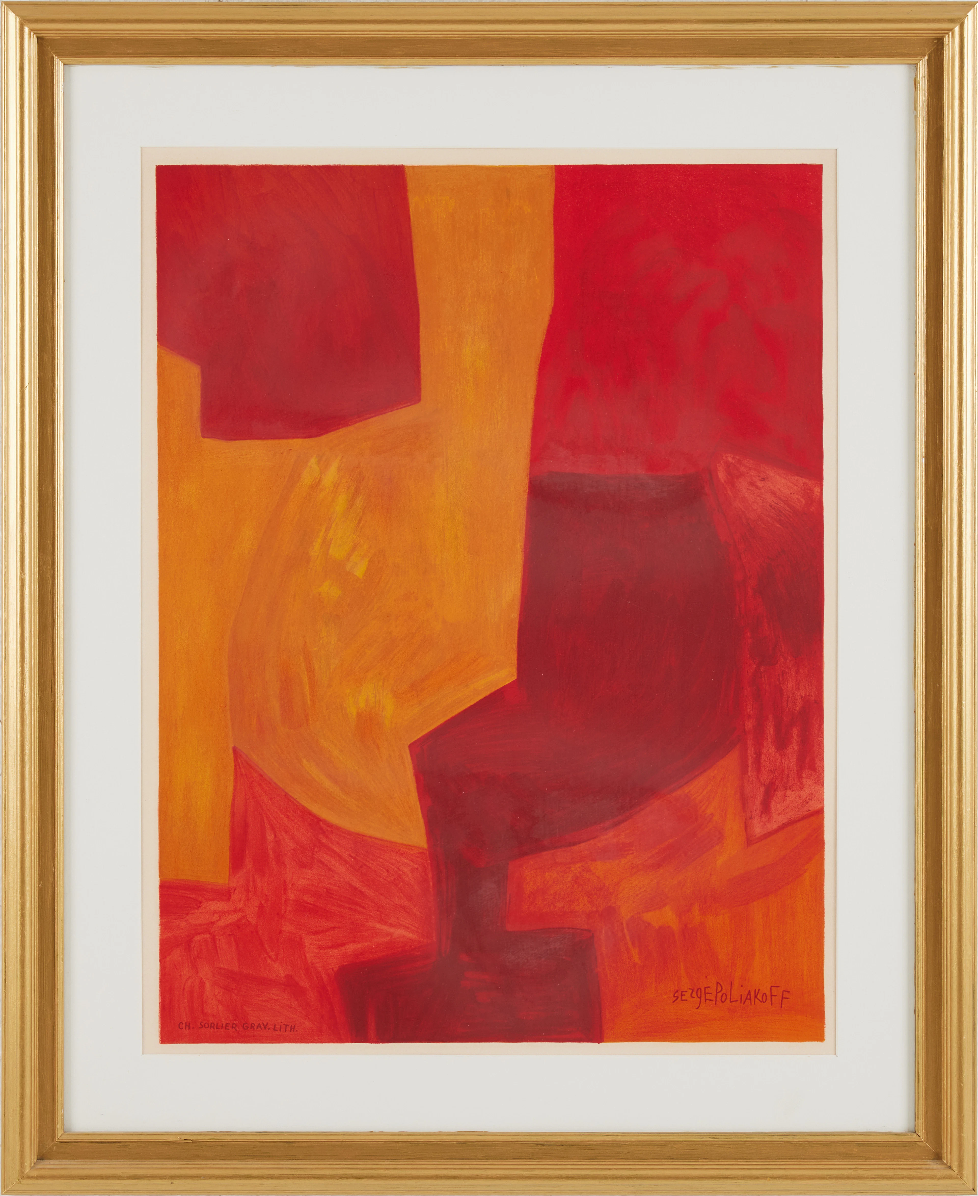 SERGE POLIAKOFF. EFTER. Komposition, signerad Serge Poliakoff i trycket