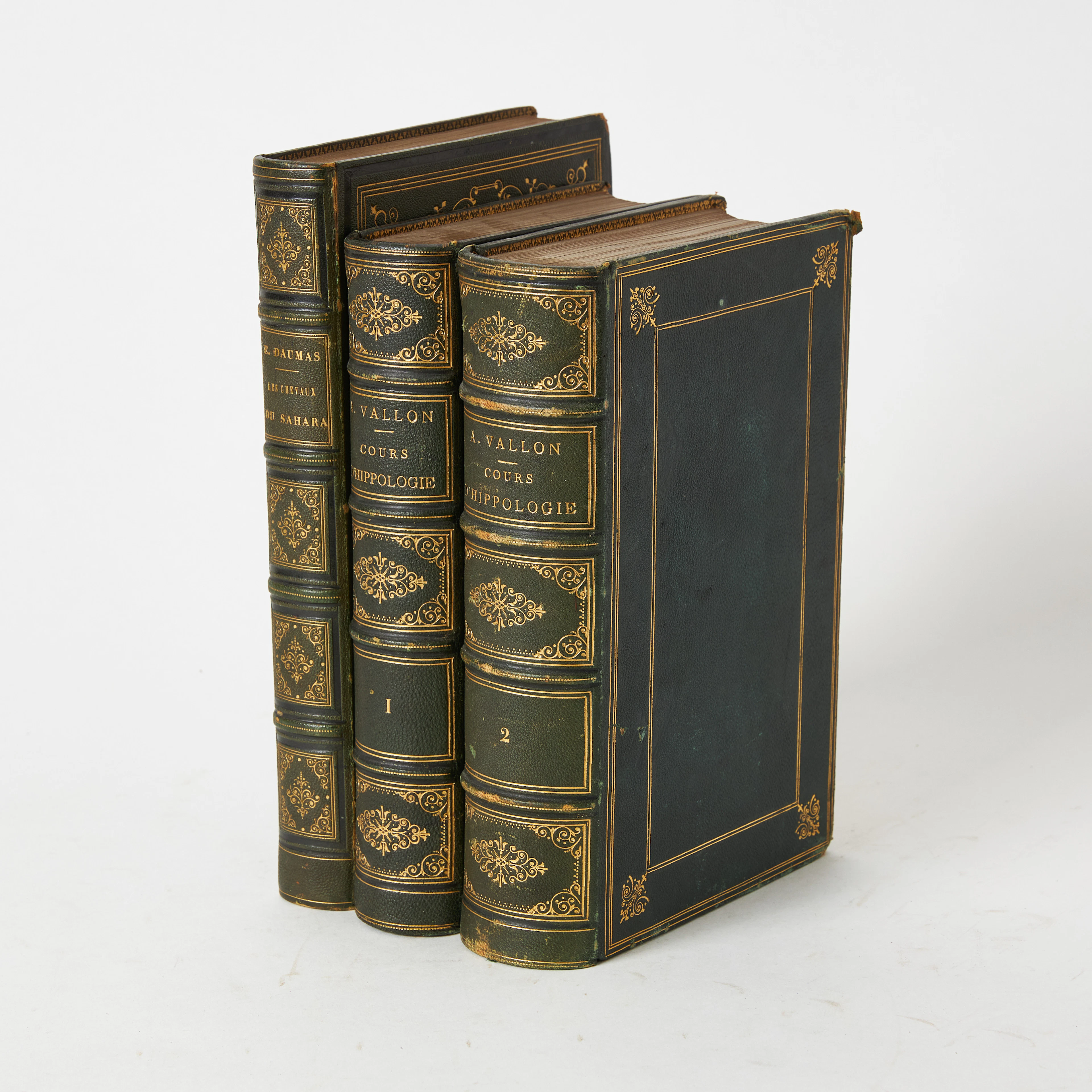 HIPPOLOGY, Les chevaux du Sahara and Cours d'hippologie, 3 volumes.