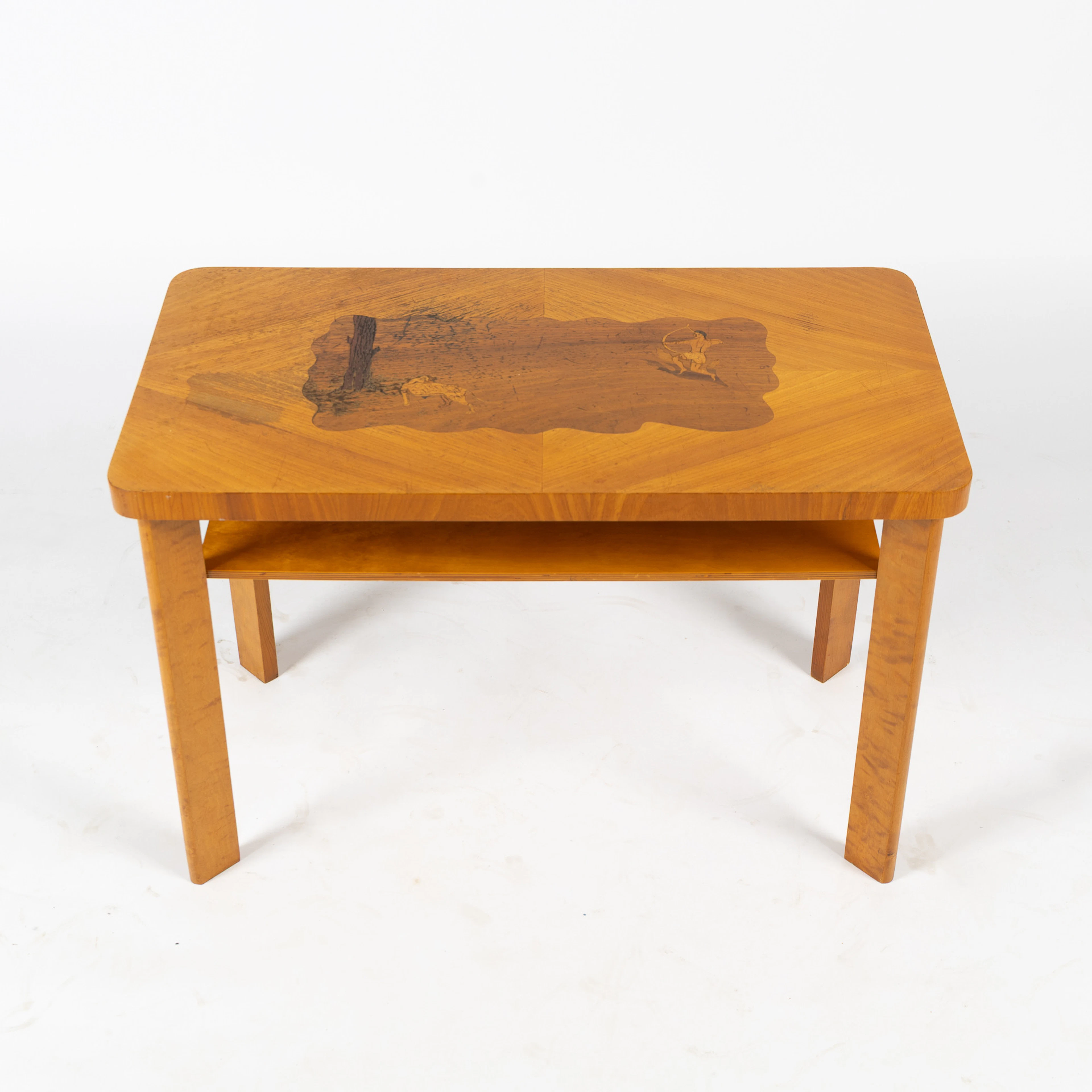 SOFFBORD, Swedish modern, björk med intarsia, 1930/40-tal.