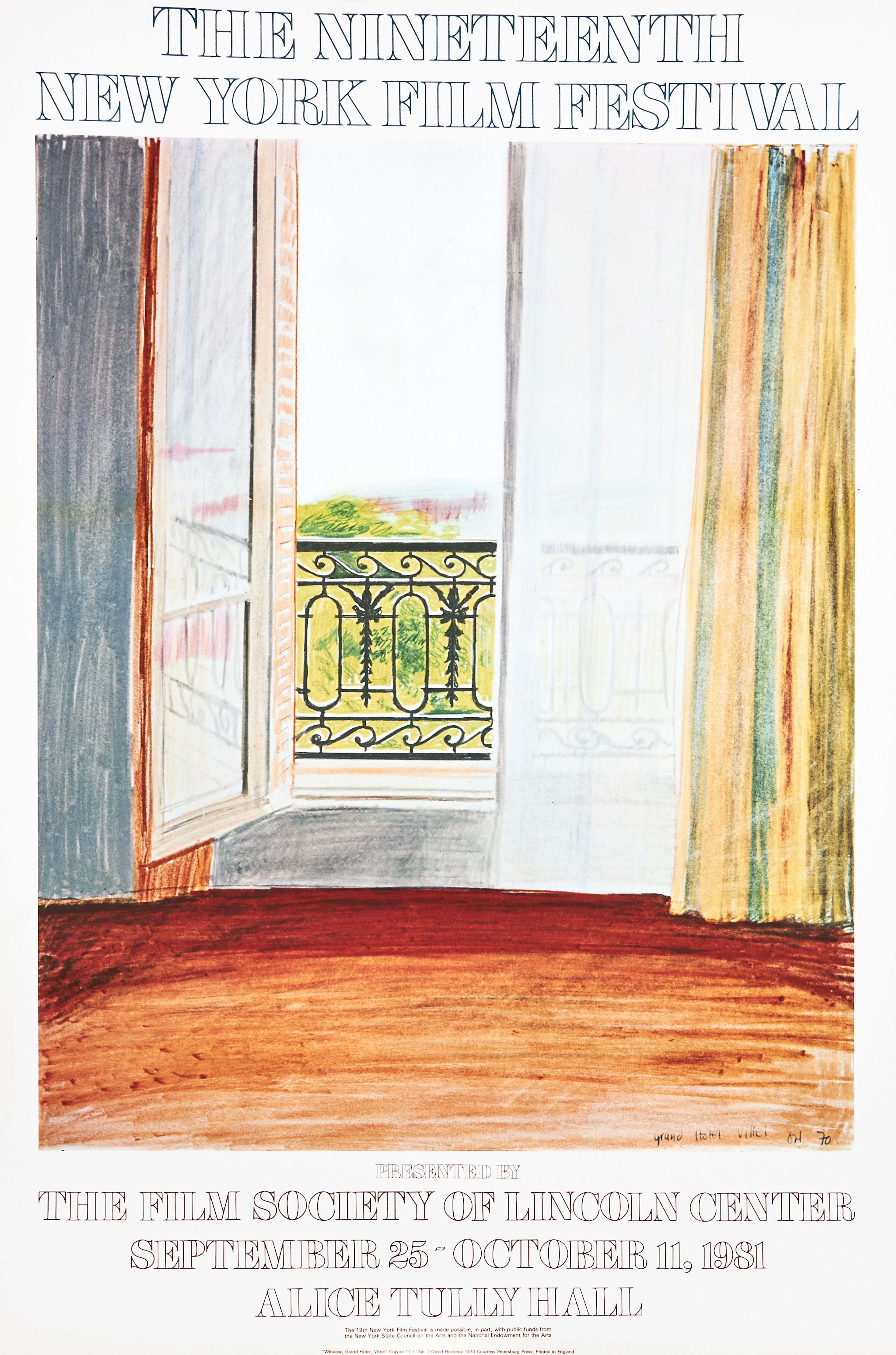 DAVID HOCKNEY. EFTER. "The Nineteenth New York film festival", affisch