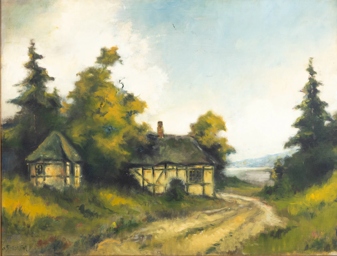 OVE CARL SVENSON (1880-1976). Landschaft mit Bauernhaus.