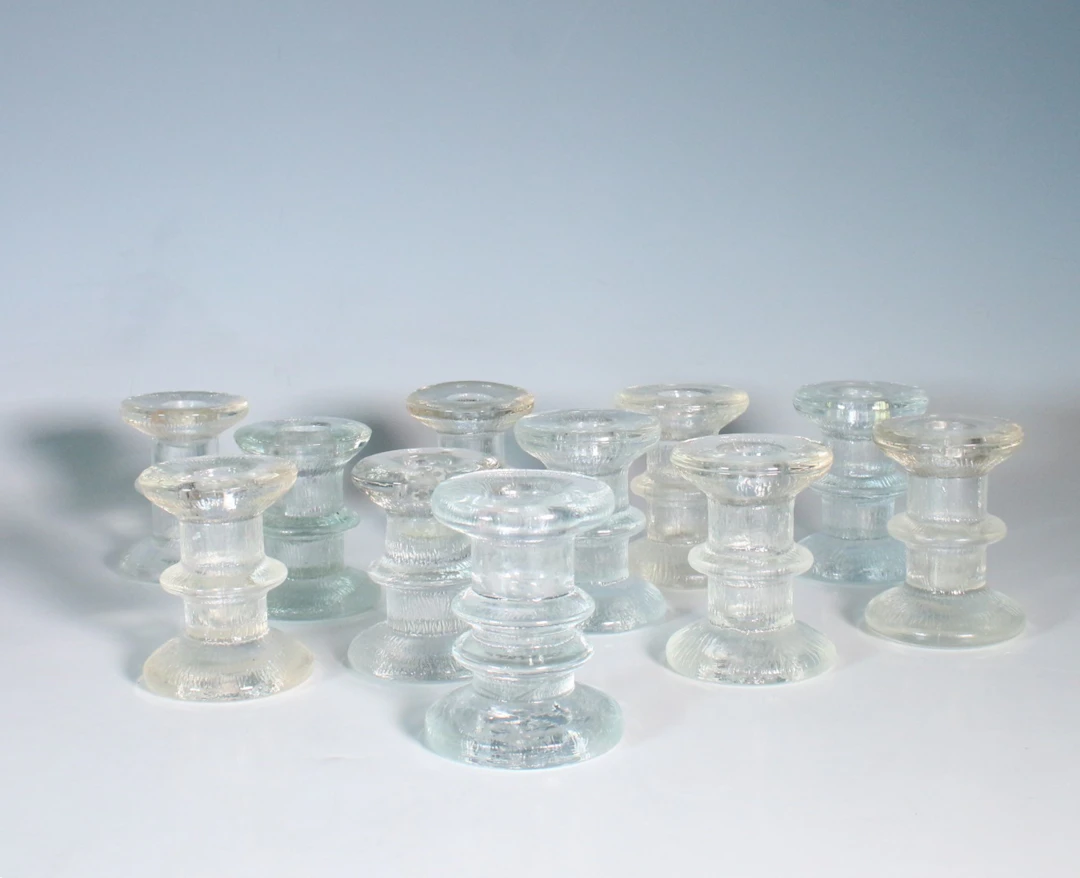 Konvolut Kerzenhalter aus Glas (11).