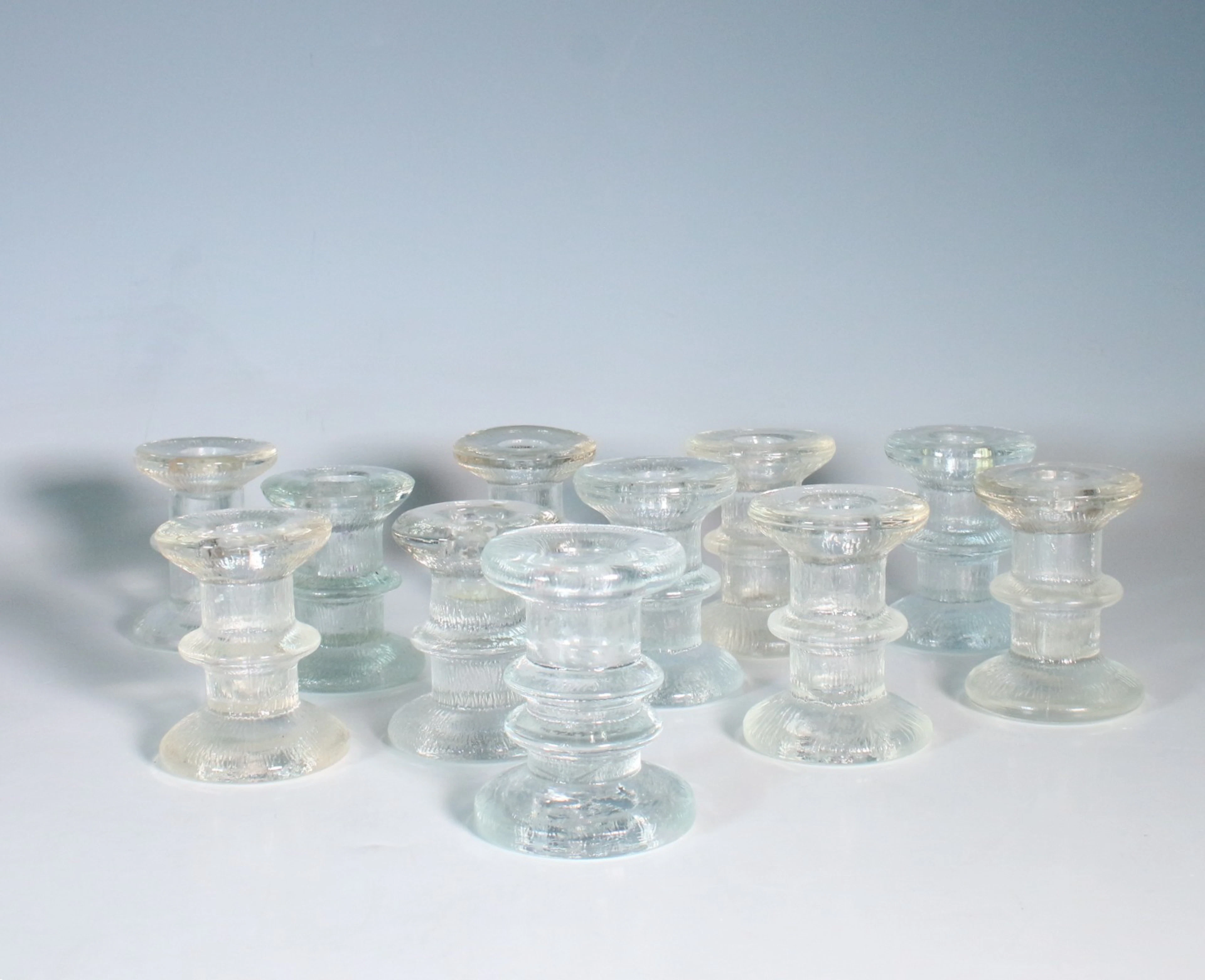 Konvolut Kerzenhalter aus Glas (11).