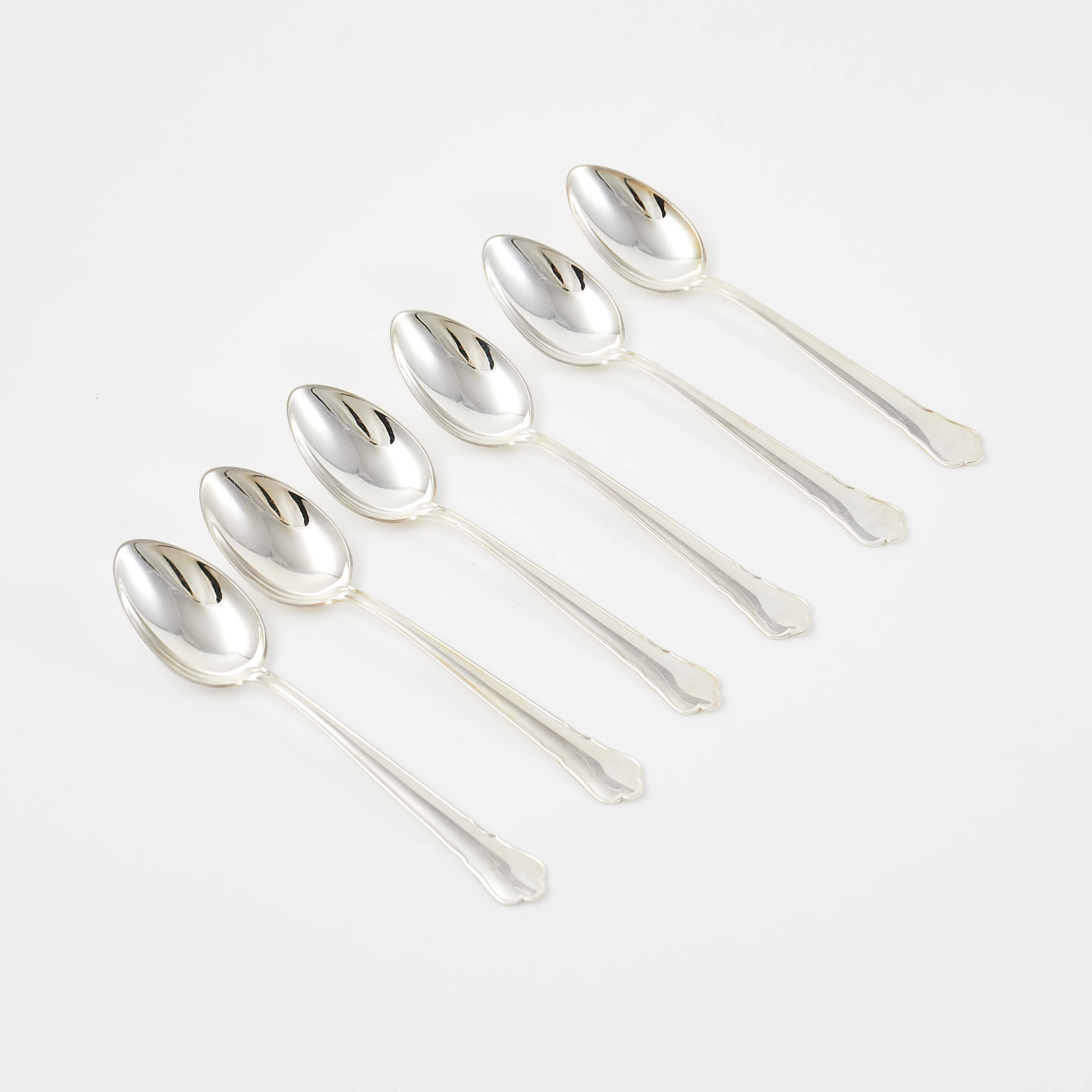 KAFFESKEDAR, 6 st, silver, modell Chippendale, Guldsmedsaktiebolaget