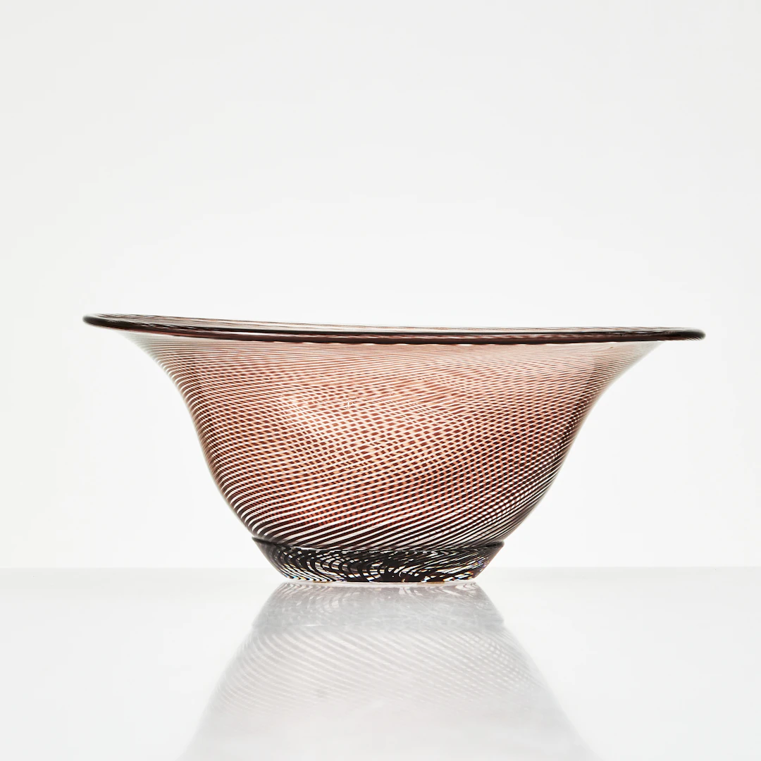 EDWARD HALD. Skål, slipgraal, glas, Orrefors, oval form, signerad