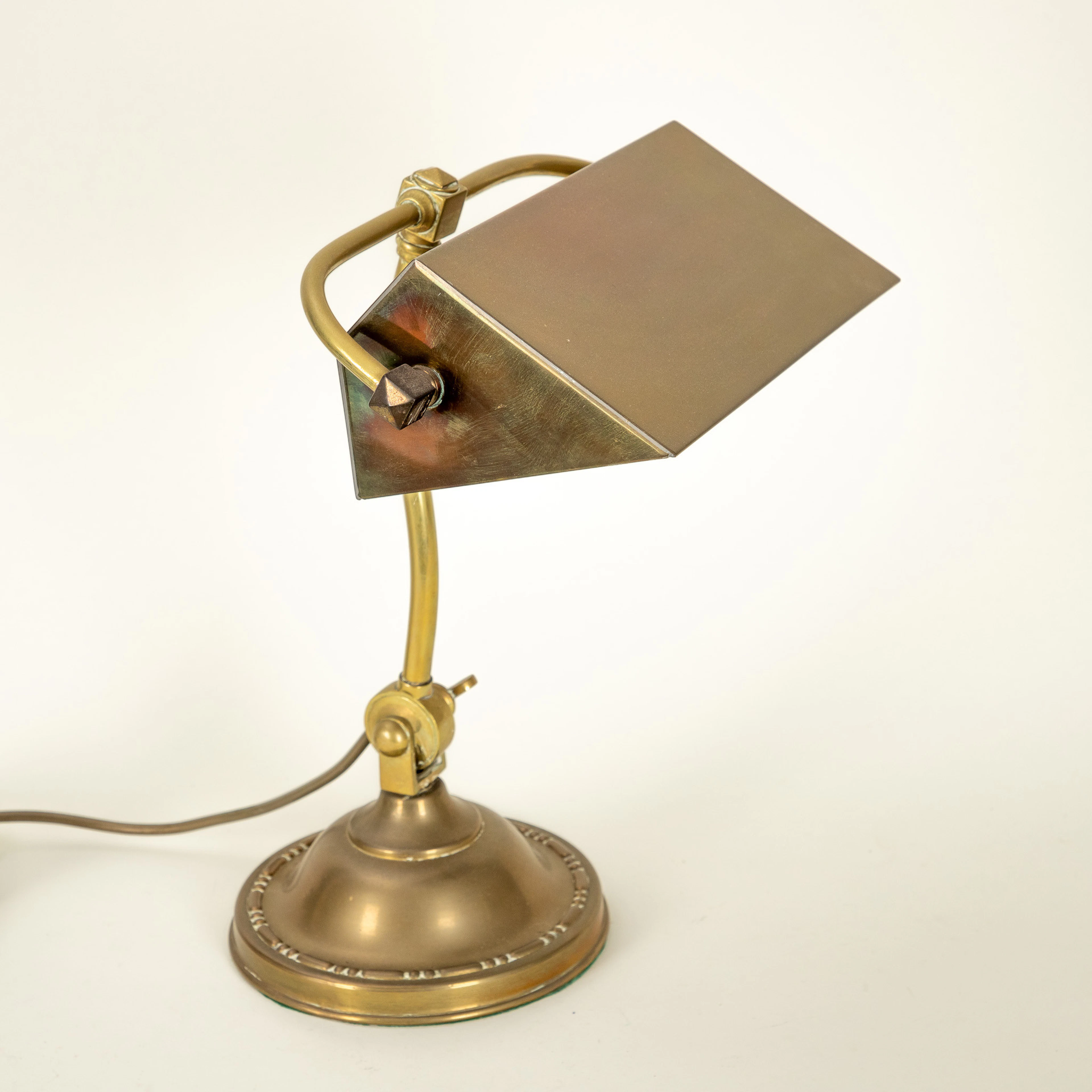 Bankerlampe / Schreibtischlampe, Messing, 20. Jh.