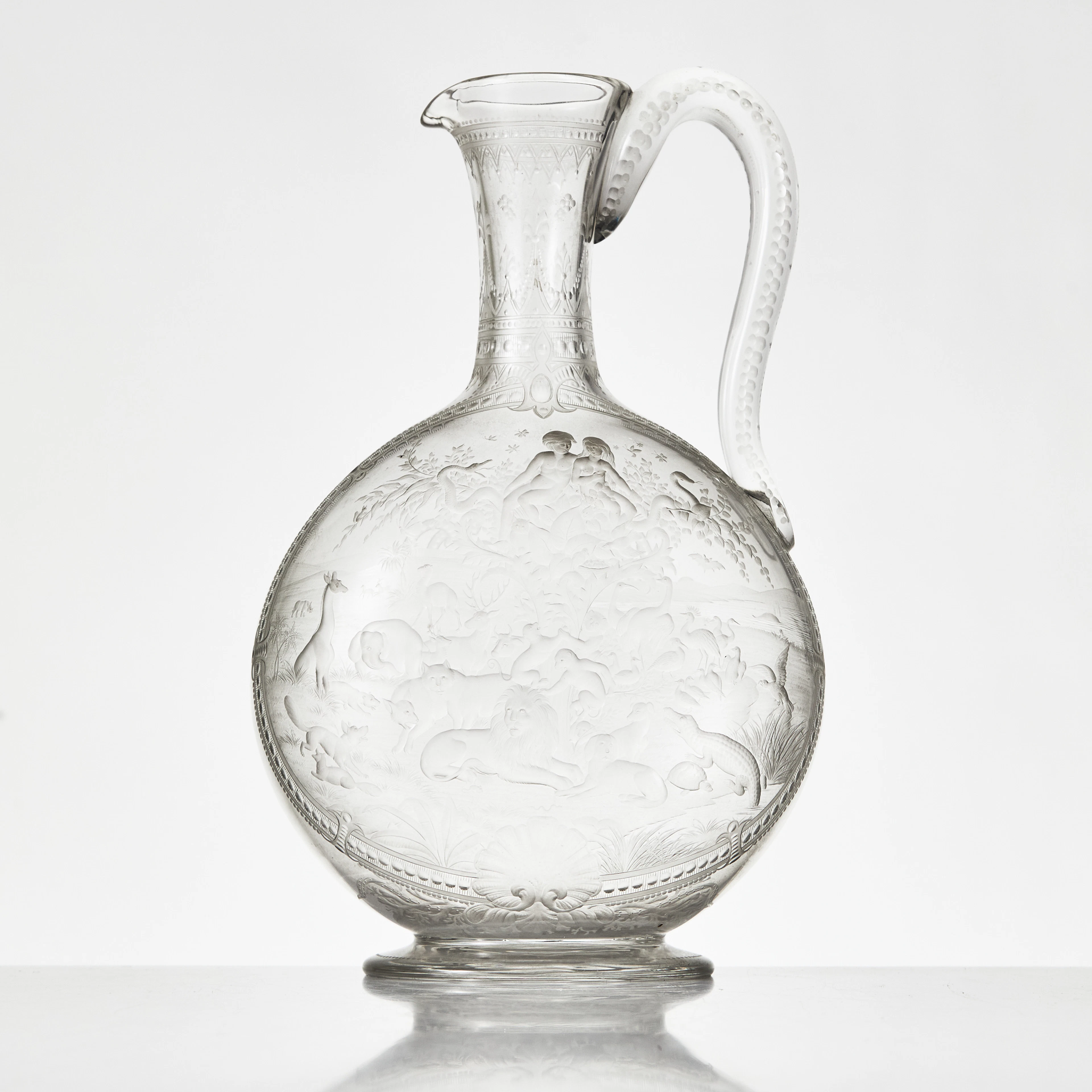 VINKANNA, 1800-talets slut, etsad dekor av paradisscen.