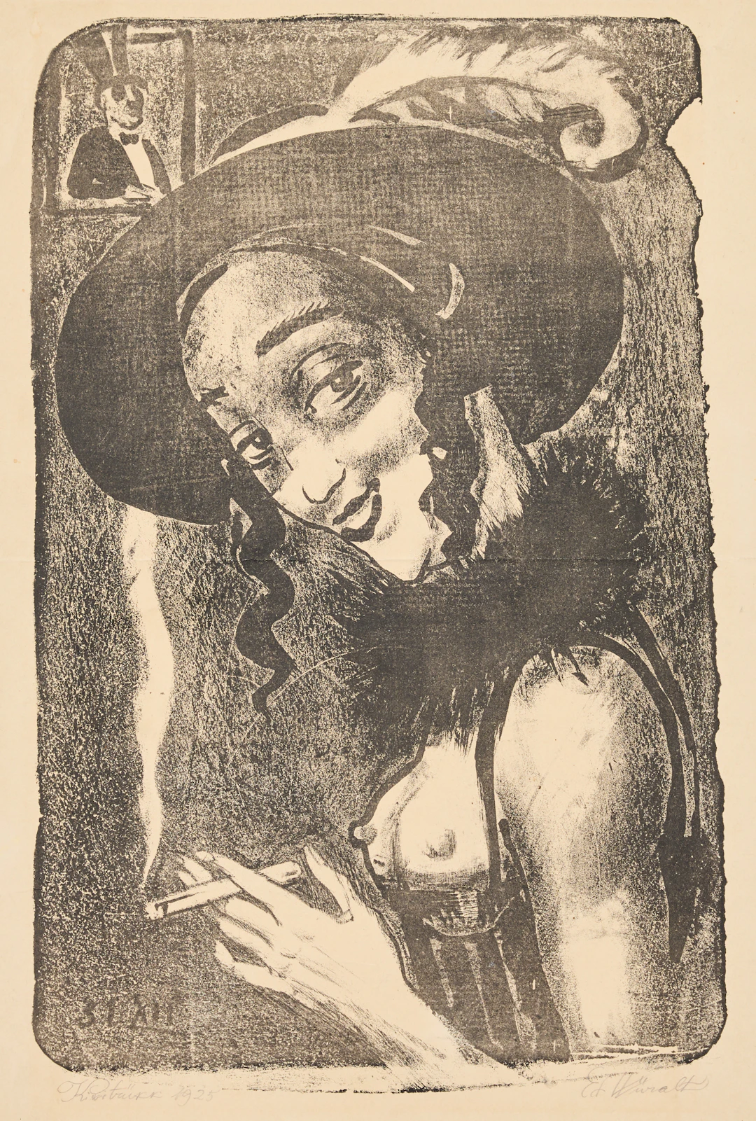 EDUARD WIIRALT. "Naine sigaretiga" (Woman with a cigarette).