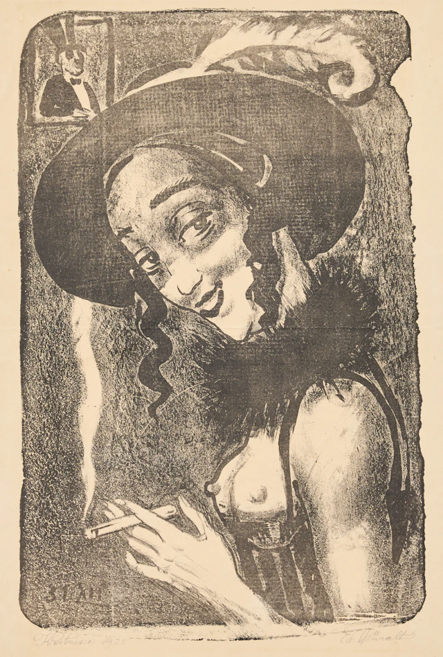 EDUARD WIIRALT. "Naine sigaretiga" (Woman with a cigarette).