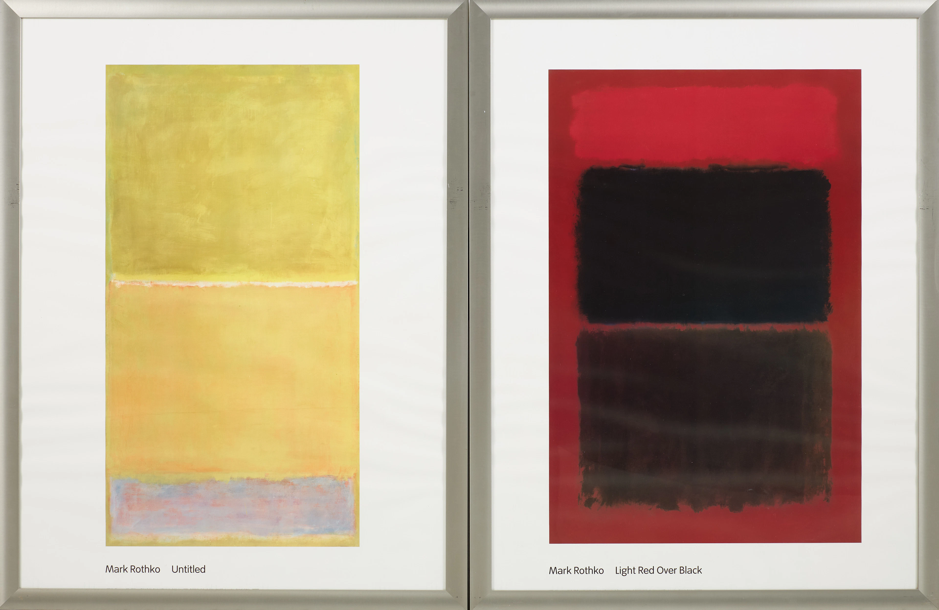 MARK ROTHKO. EFTER. Offsettryck, "Untitled" samt "Light Red Over Black"