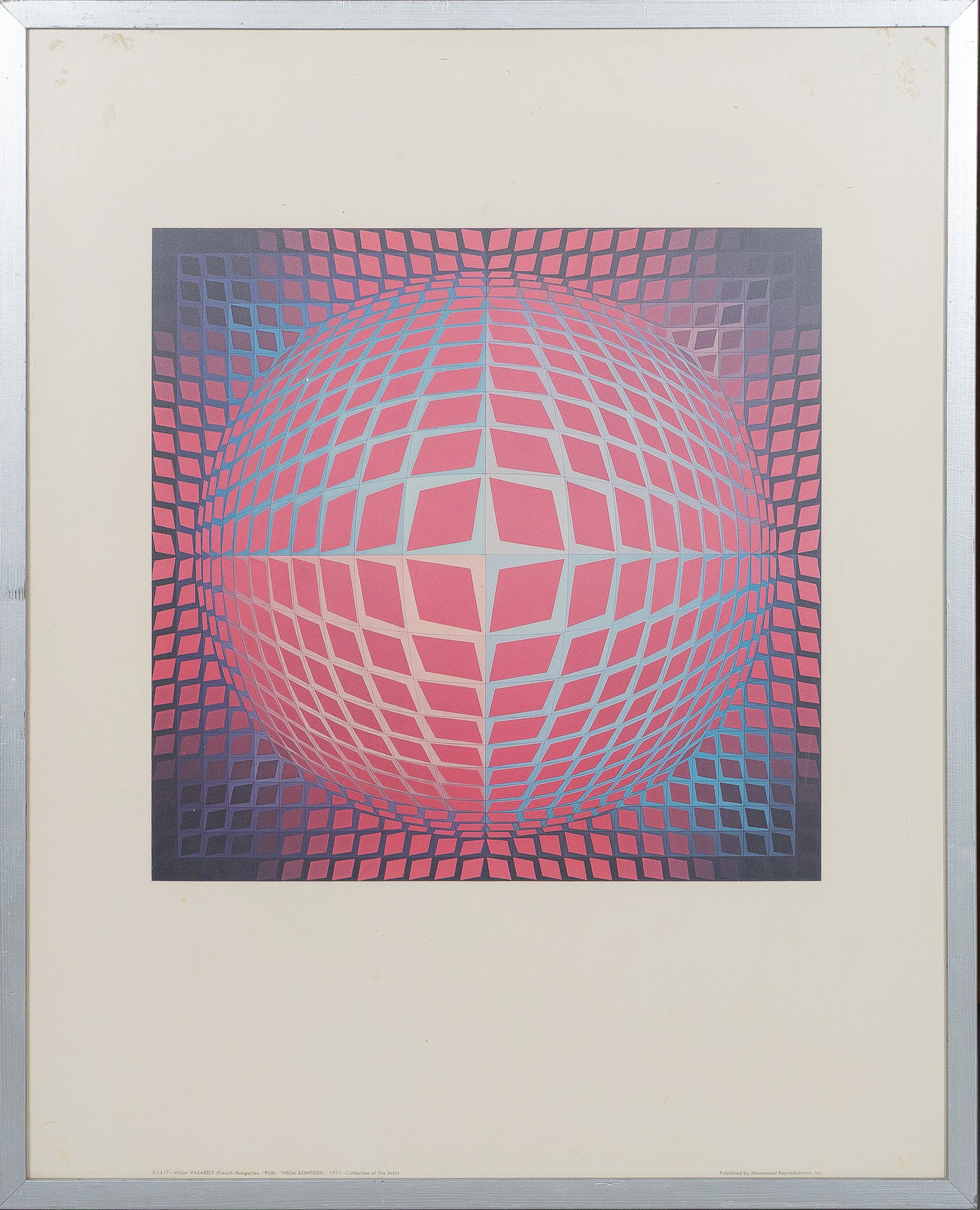 VICTOR VASARELY. Reproduktion, "Vega-Kontosh" 1971, Sharewood Reproductions