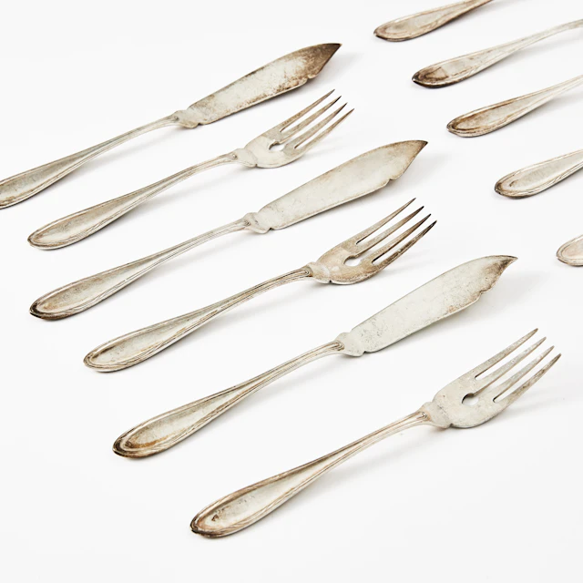 FISKBESTICK, 12 dlr., silver, K. Anderson, Stockholm 1923, jugendmodell.