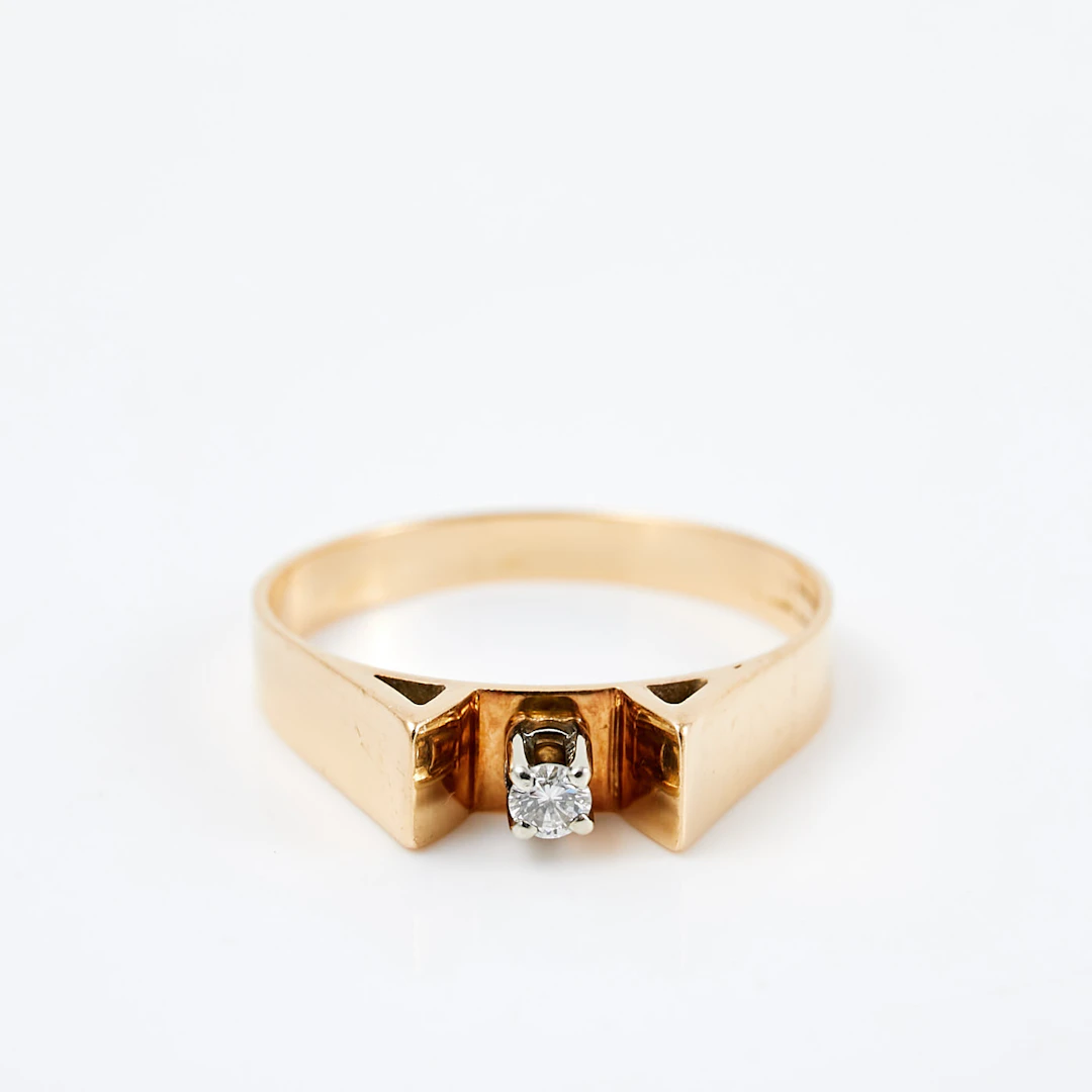 RING, 18 k guld, 1 briljantslipad diamant, ca 0,05 ct, Kå-Ce Guldsmedja