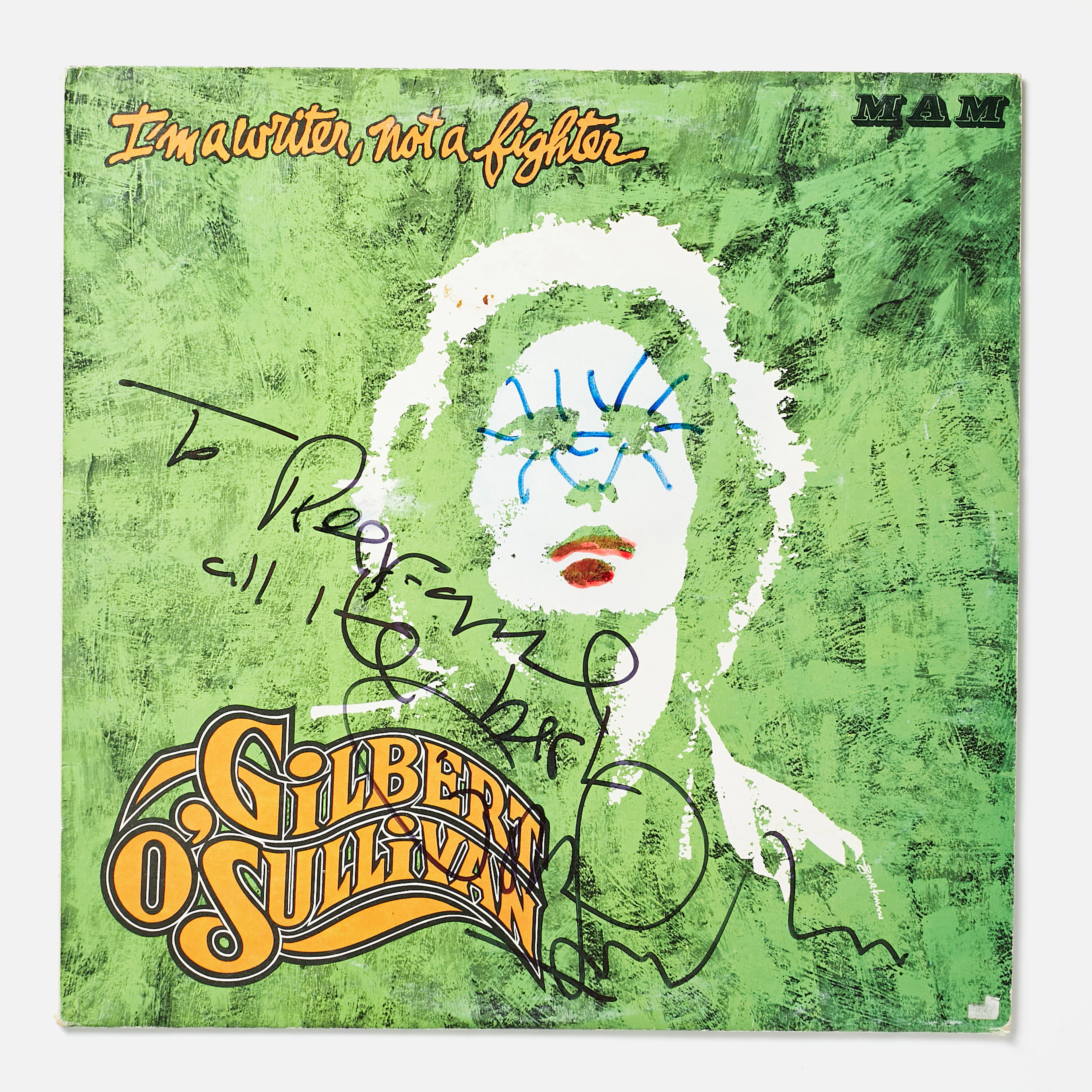 GILBERT O´SULLIVAN, signerad skiva, LPn "I´m a writer, not a fighter"