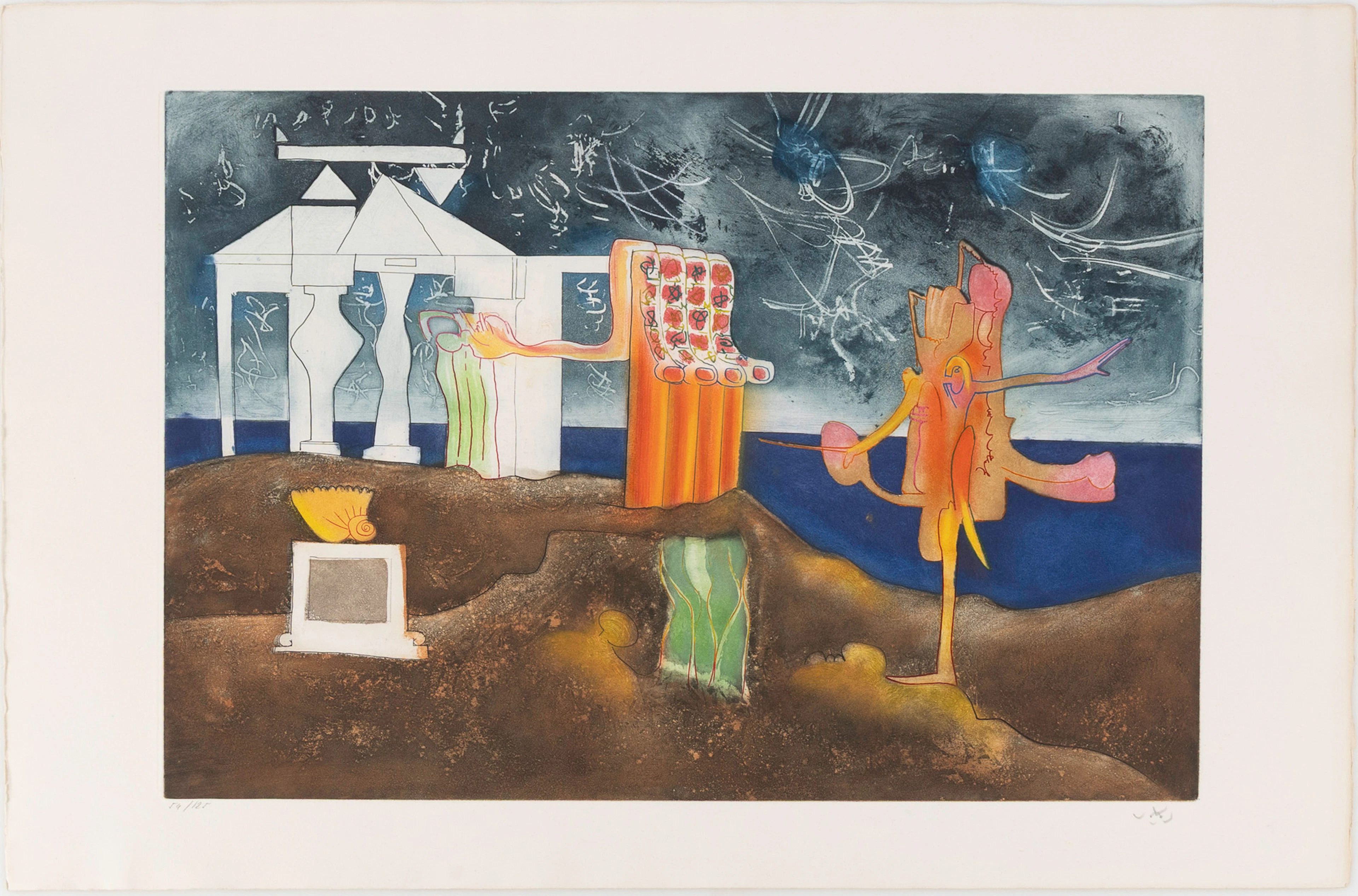 ROBERTO MATTA. "12:00 P.M.", färgakvatint, signerad och numrerad 54/125.