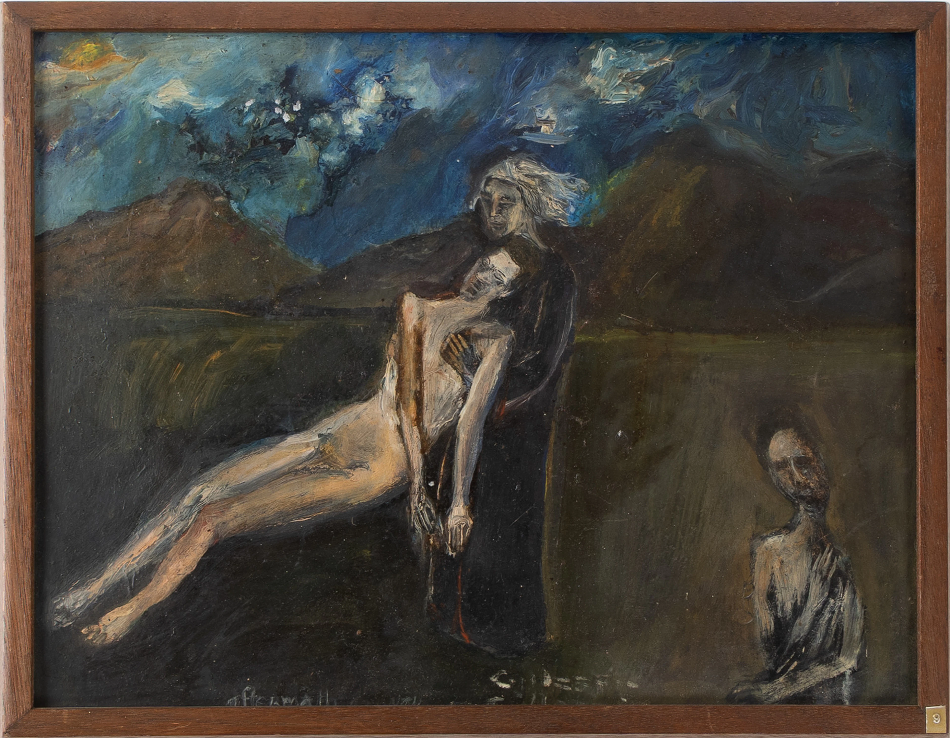 GREGORY GILLESPIE (1936-2000). "After all is over", olja på kartong