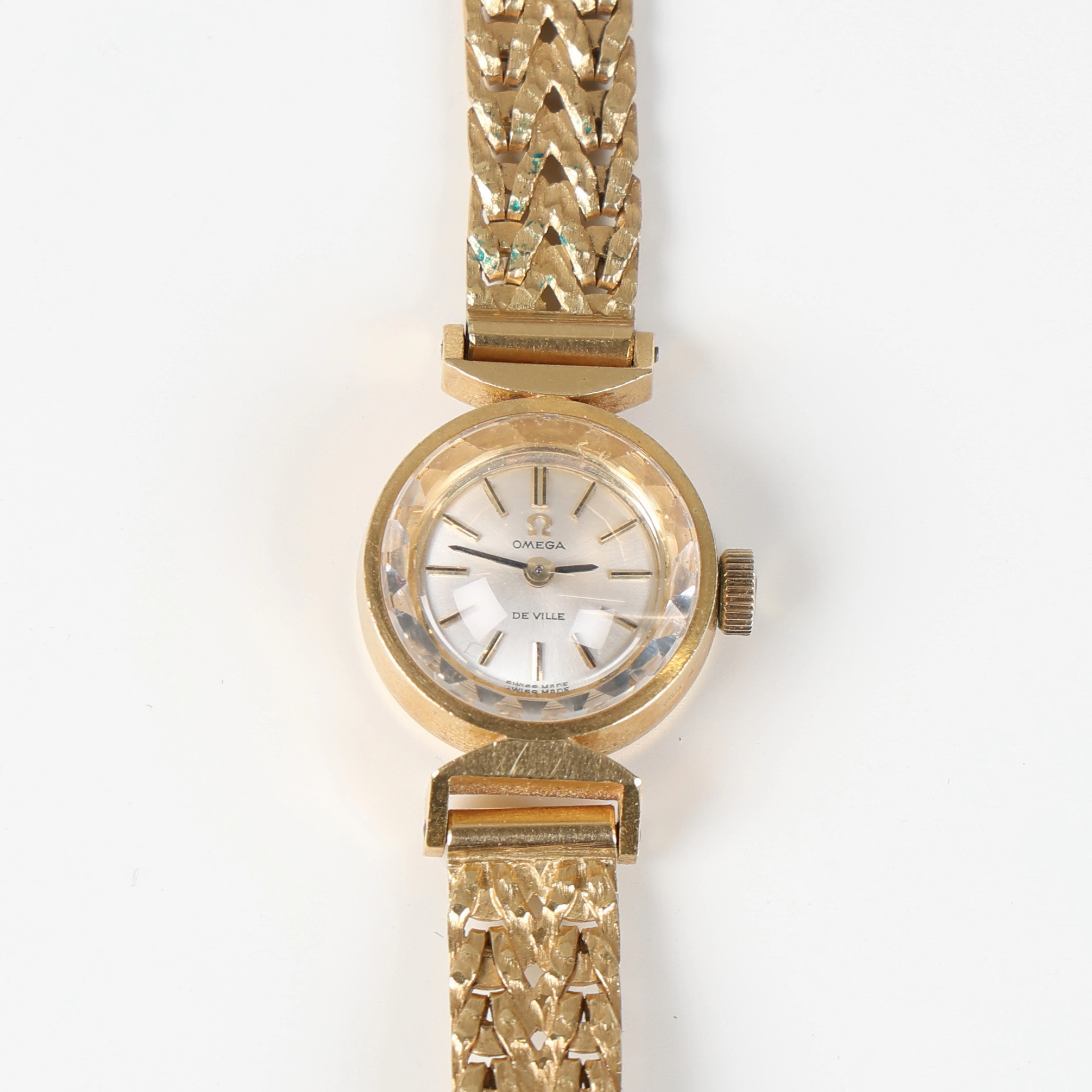 OMEGA, damur, klocka och armband i 18k guld, med etui.