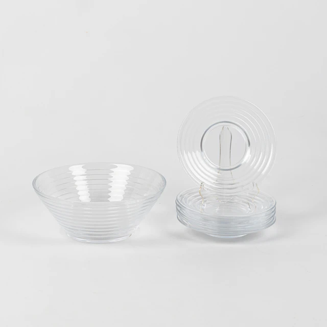 AINO AALTO. SERVISDELAR, 7 delar, fat, "Bölgeblick", Karhula/Iittala 1940-tal.