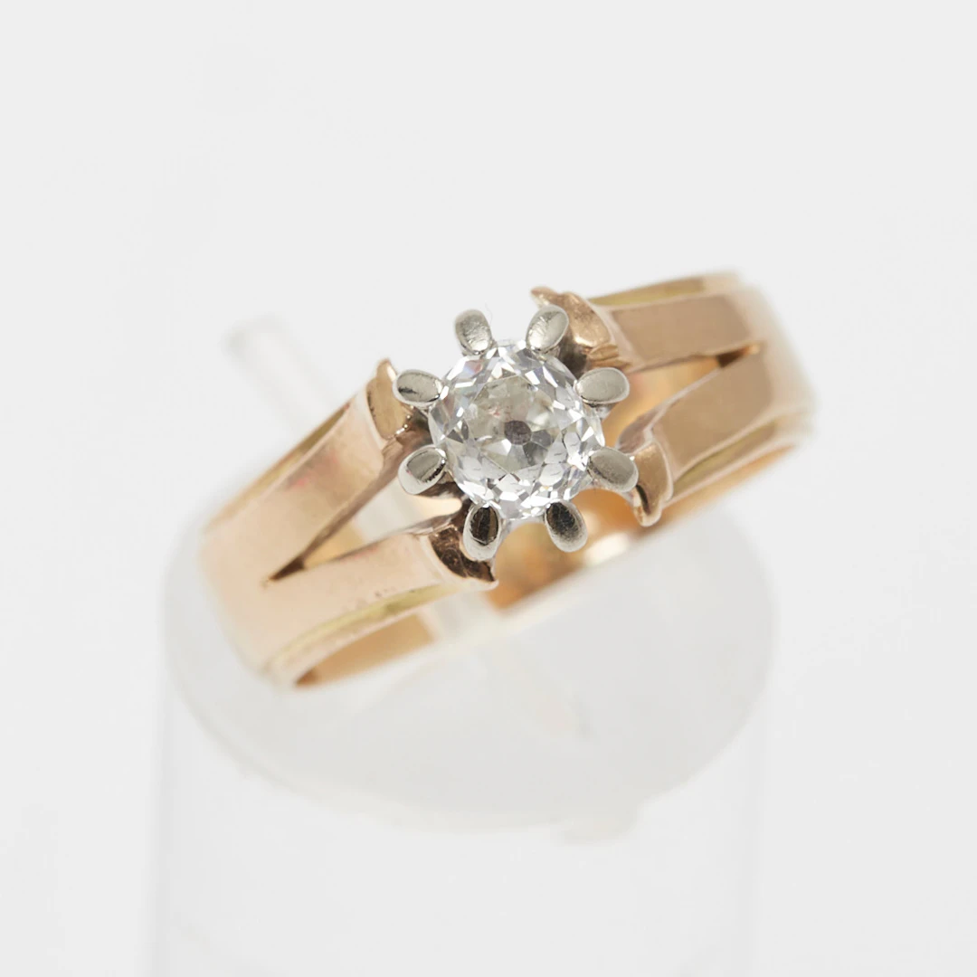 RING, 585er Gelbgold, Diamant.