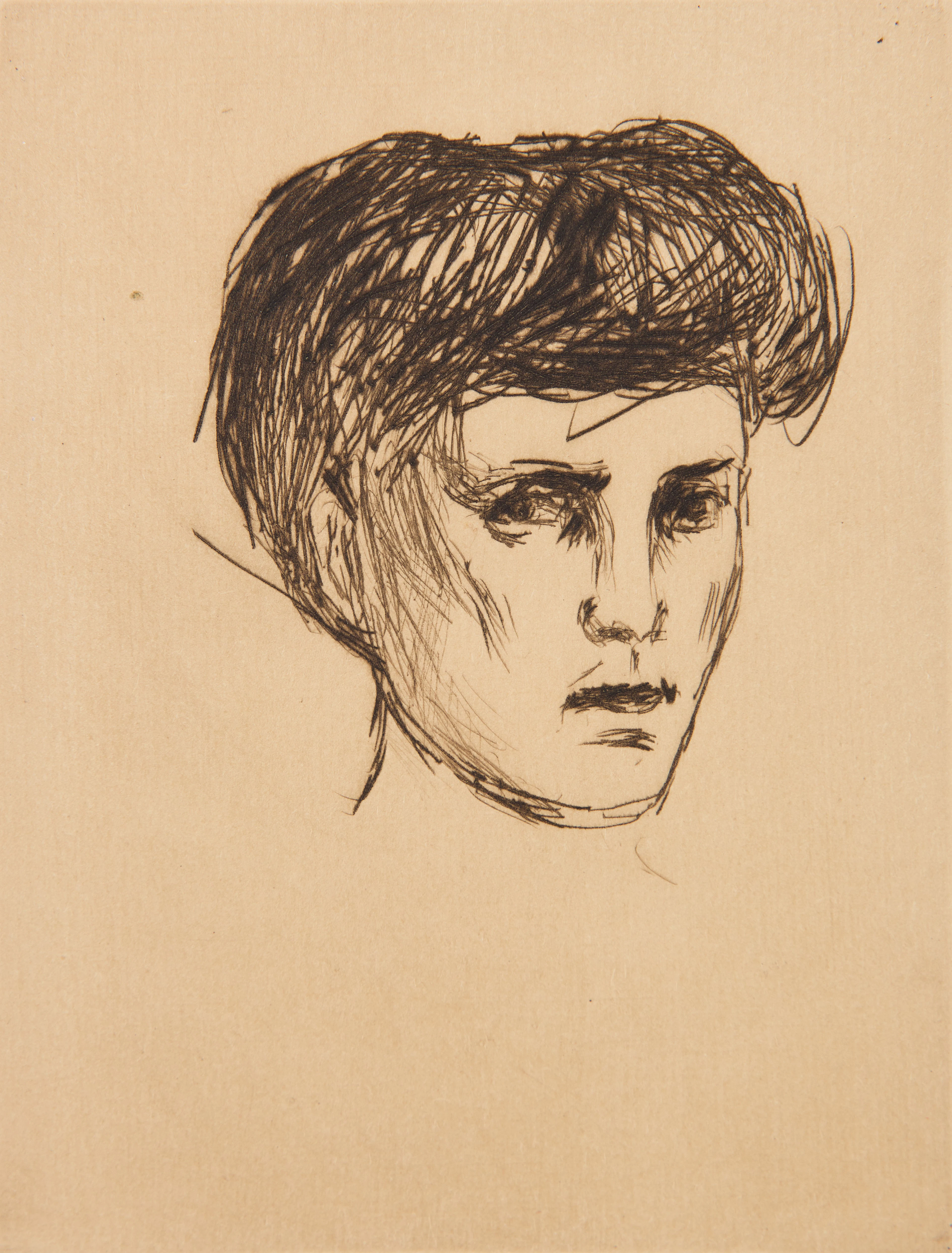 EDVARD MUNCH. "Head of a Woman" (Kvinnehode).