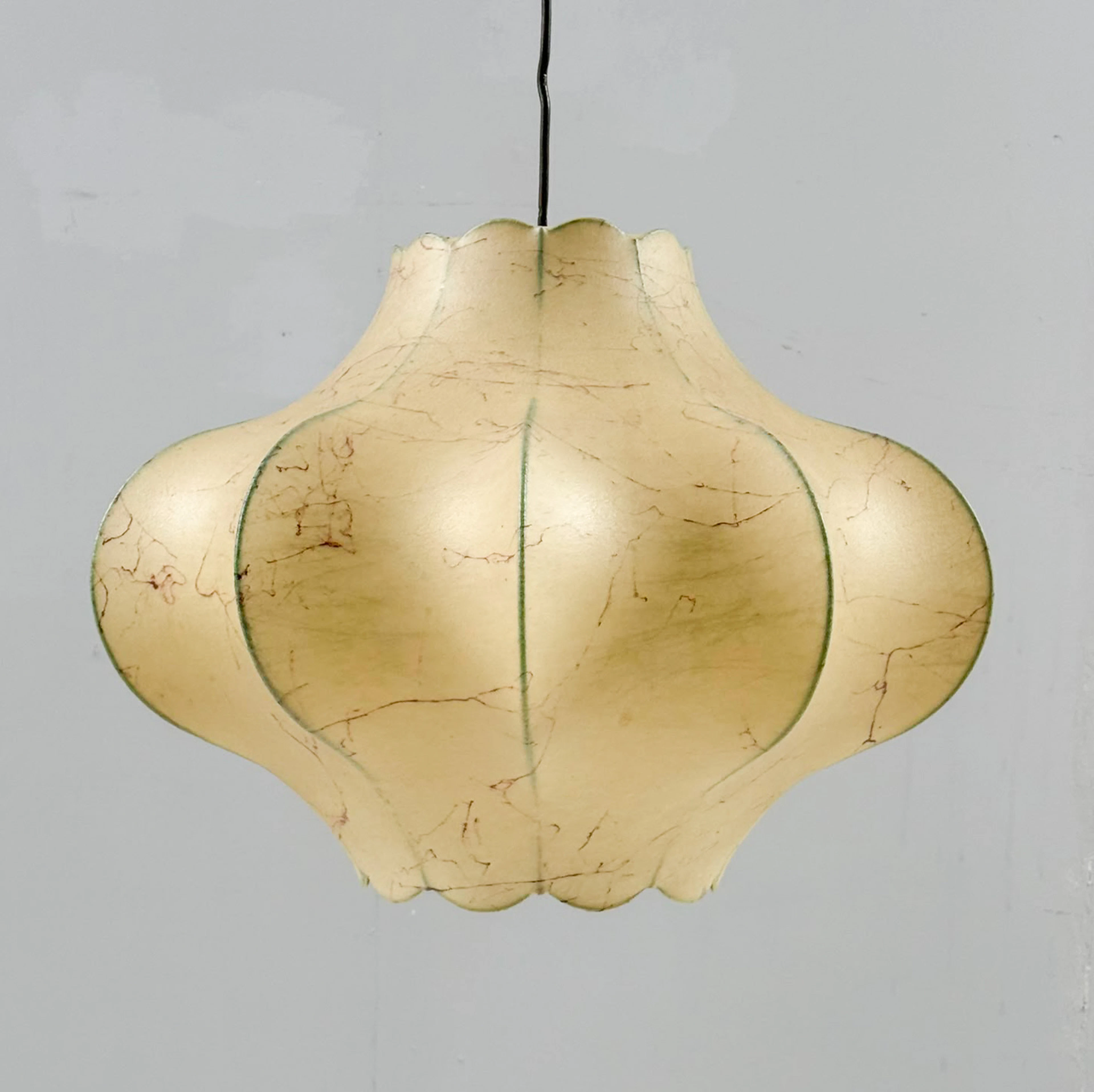 FRIEDEL WAUER. Mid Century Cocoon Deckenleuchte/Deckenlampe, Goldkant