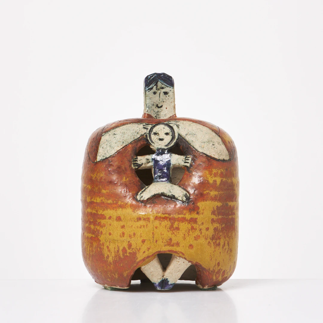 LISA LARSON. Klotdam, Gustavsberg, stengods, 1960 tal, delvist glaserad