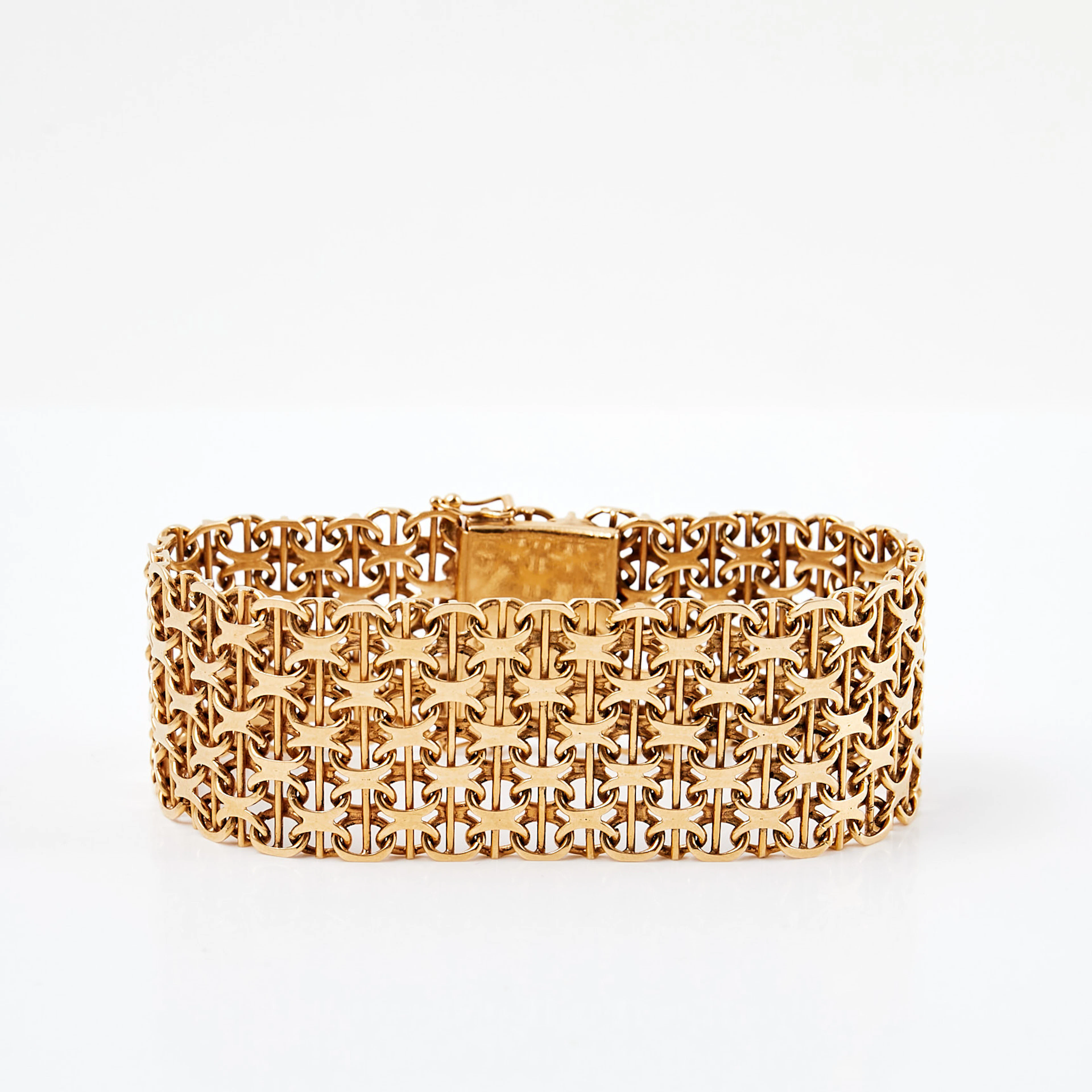 ARMBAND, 18 k guld, x-länk med stav, Svenska Guldvaruaktiebolaget