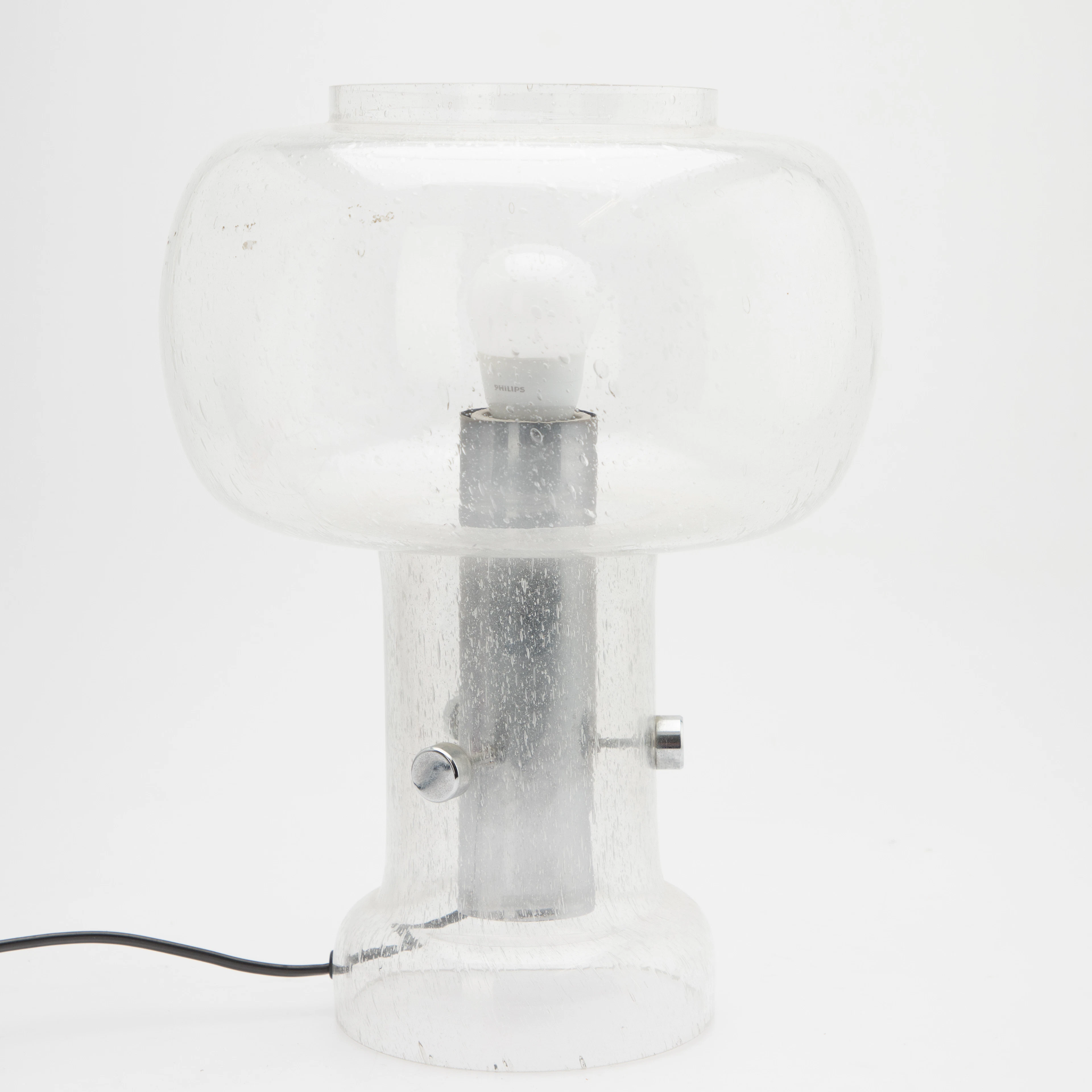 ettelhoff Leuchten, Tischlampe aus Glas, 1970er Jahre.