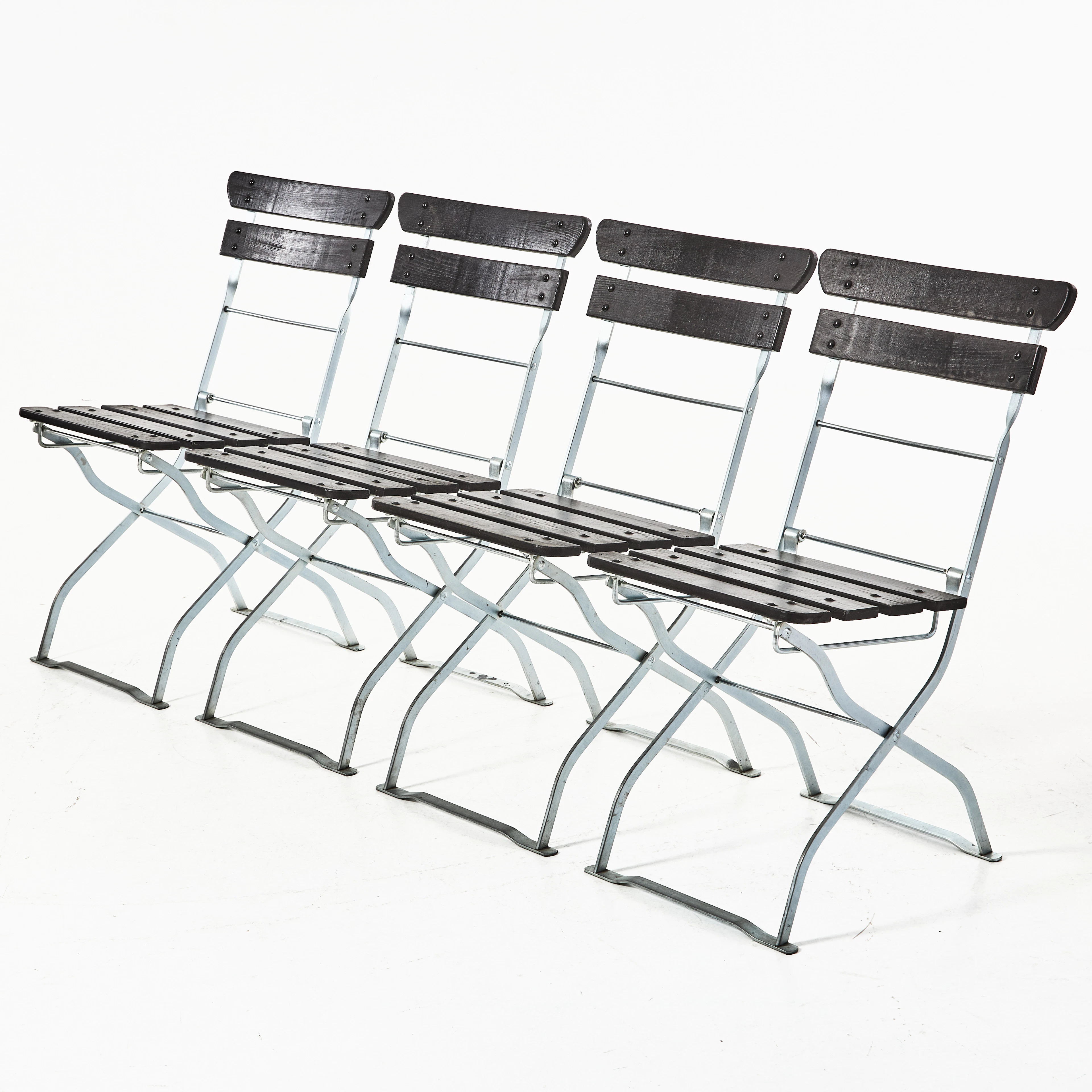 TRÄDGÅRDSSTOLAR, 4 stycken, Hillerstorp. Järn och svartlackerat trä.
