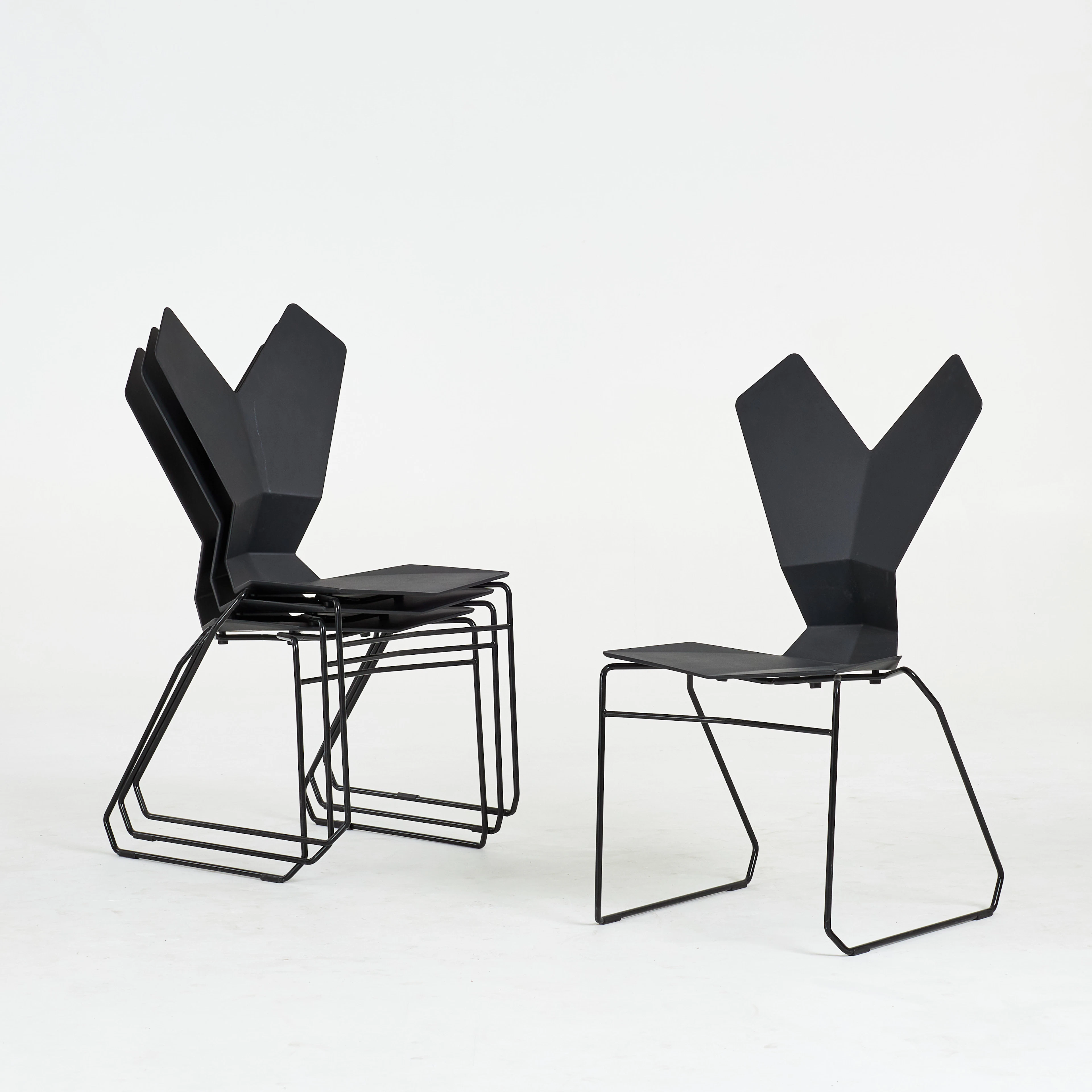 TOM DIXON. Stolar, 4 st., "Y Chair", metall/akrylplast.