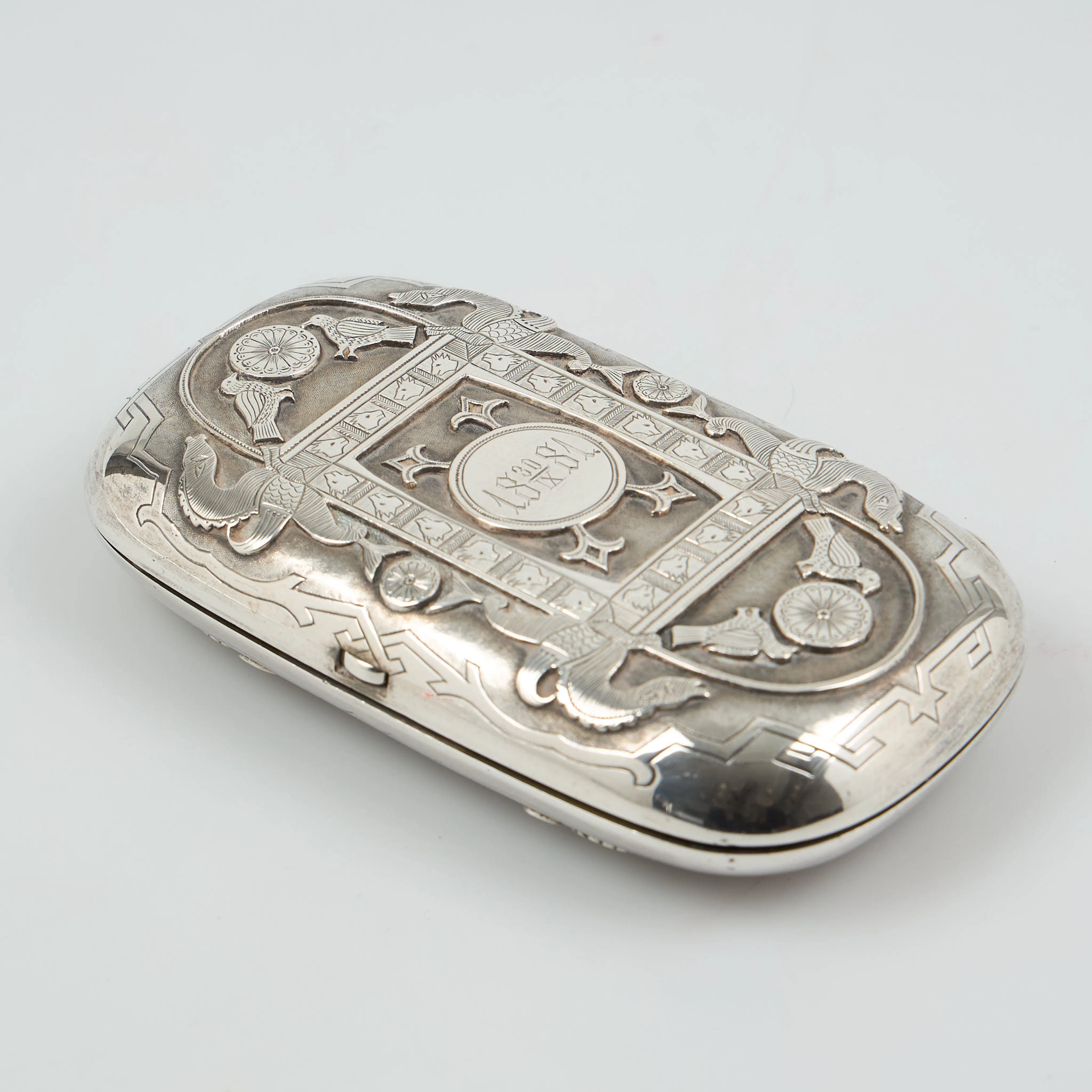 CIGARETTETUI, 13 lod silver, Otto Roland Mellin, Helsingfors 1881.