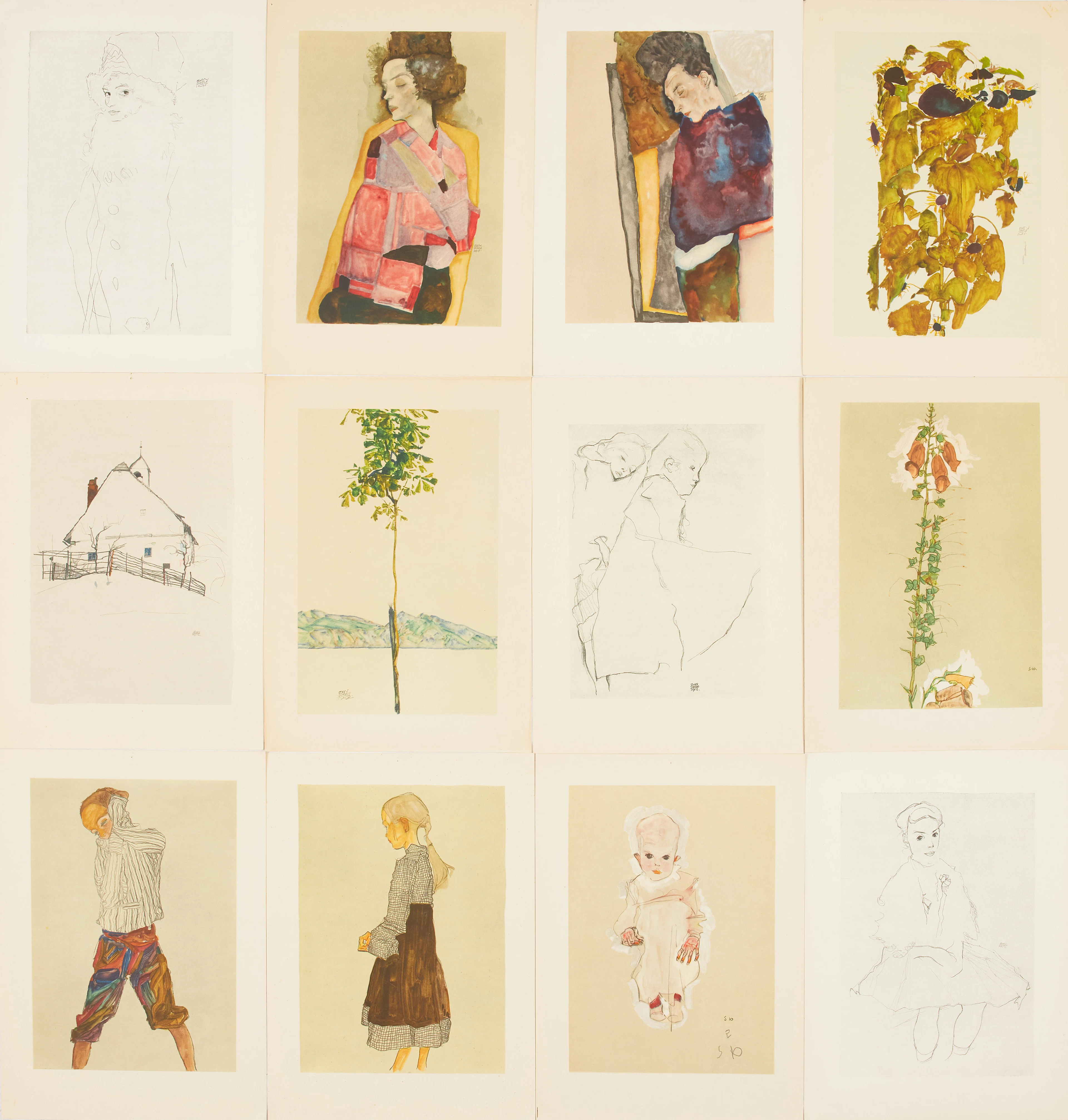 OTTO BENESCH och EGON SCHIELE, grafiska blad, mapp, 1951.