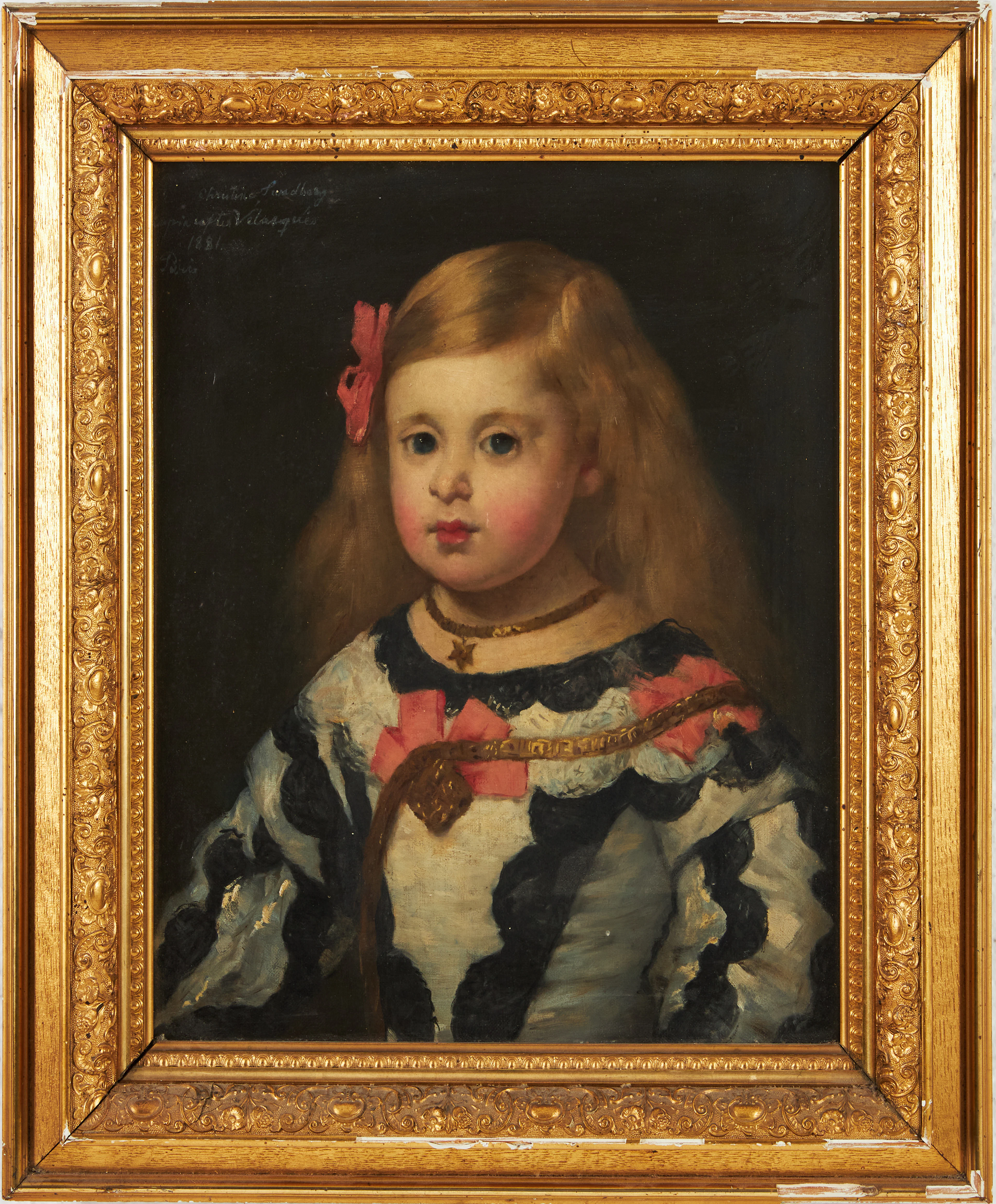 OIDENTIFIERAD KONSTNÄR. Barnporträtt, kopia efter Diego Velazquez